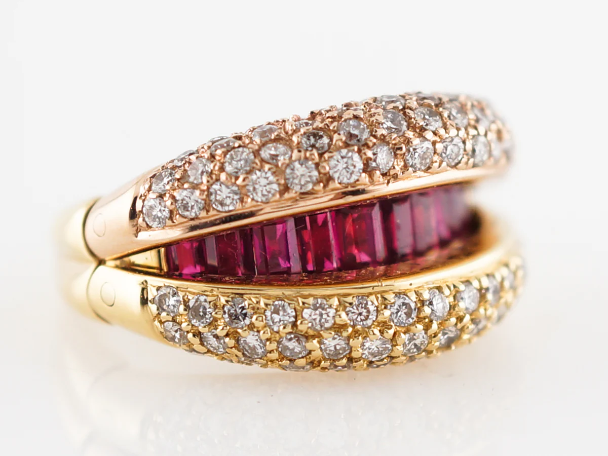 ***RTV 5/23/19***Modern Right Hand Ring 1.22 Round Brilliant Cut Diamonds in 18k Yellow Gold - Image 3