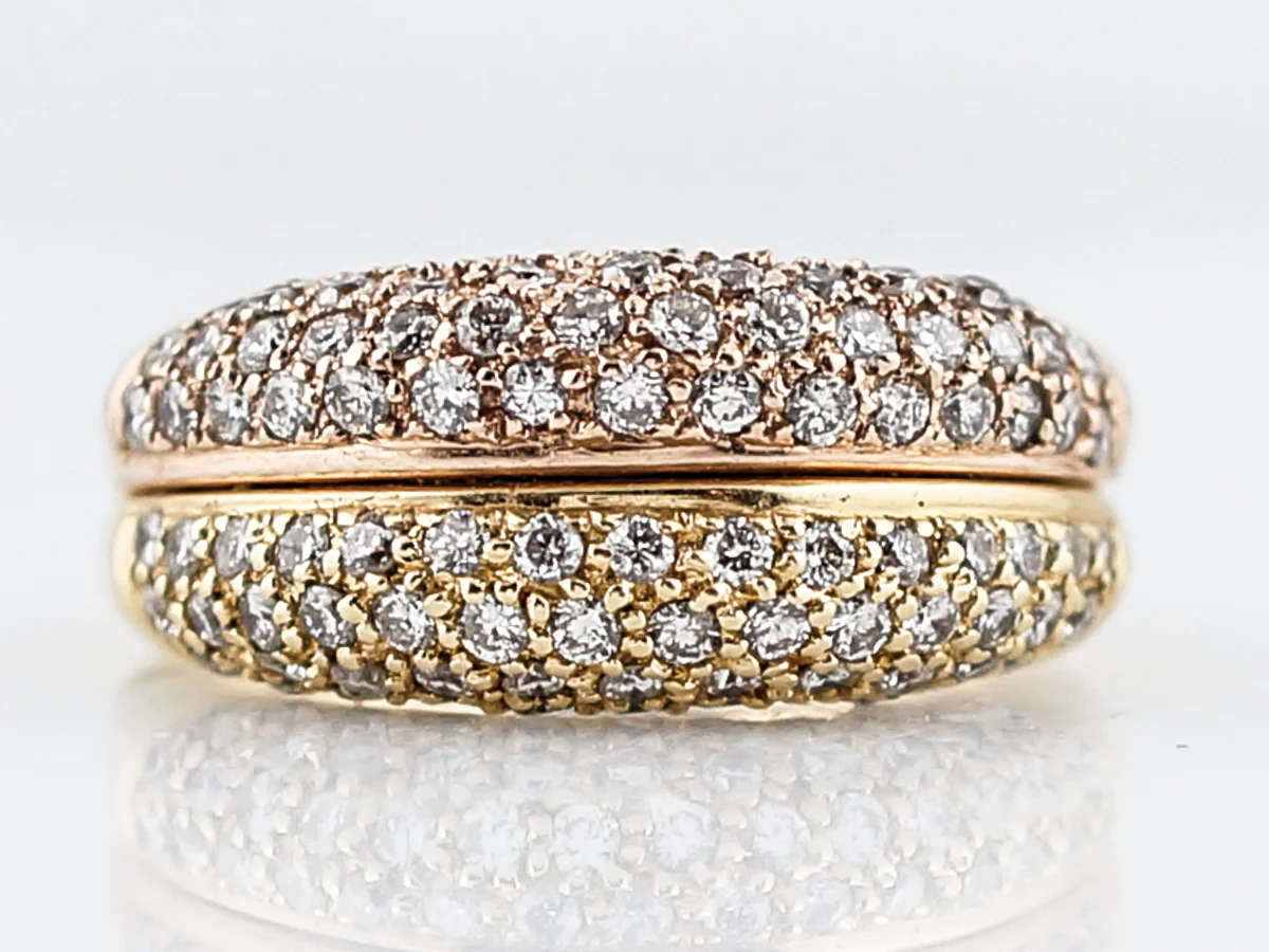 ***RTV 5/23/19***Modern Right Hand Ring 1.22 Round Brilliant Cut Diamonds in 18k Yellow Gold - Image 4
