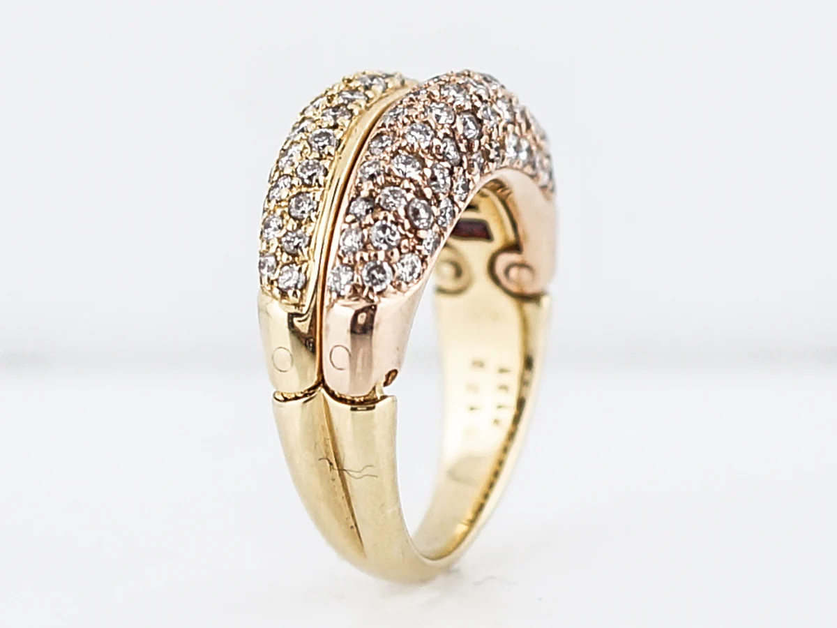***RTV 5/23/19***Modern Right Hand Ring 1.22 Round Brilliant Cut Diamonds in 18k Yellow Gold - Image 8