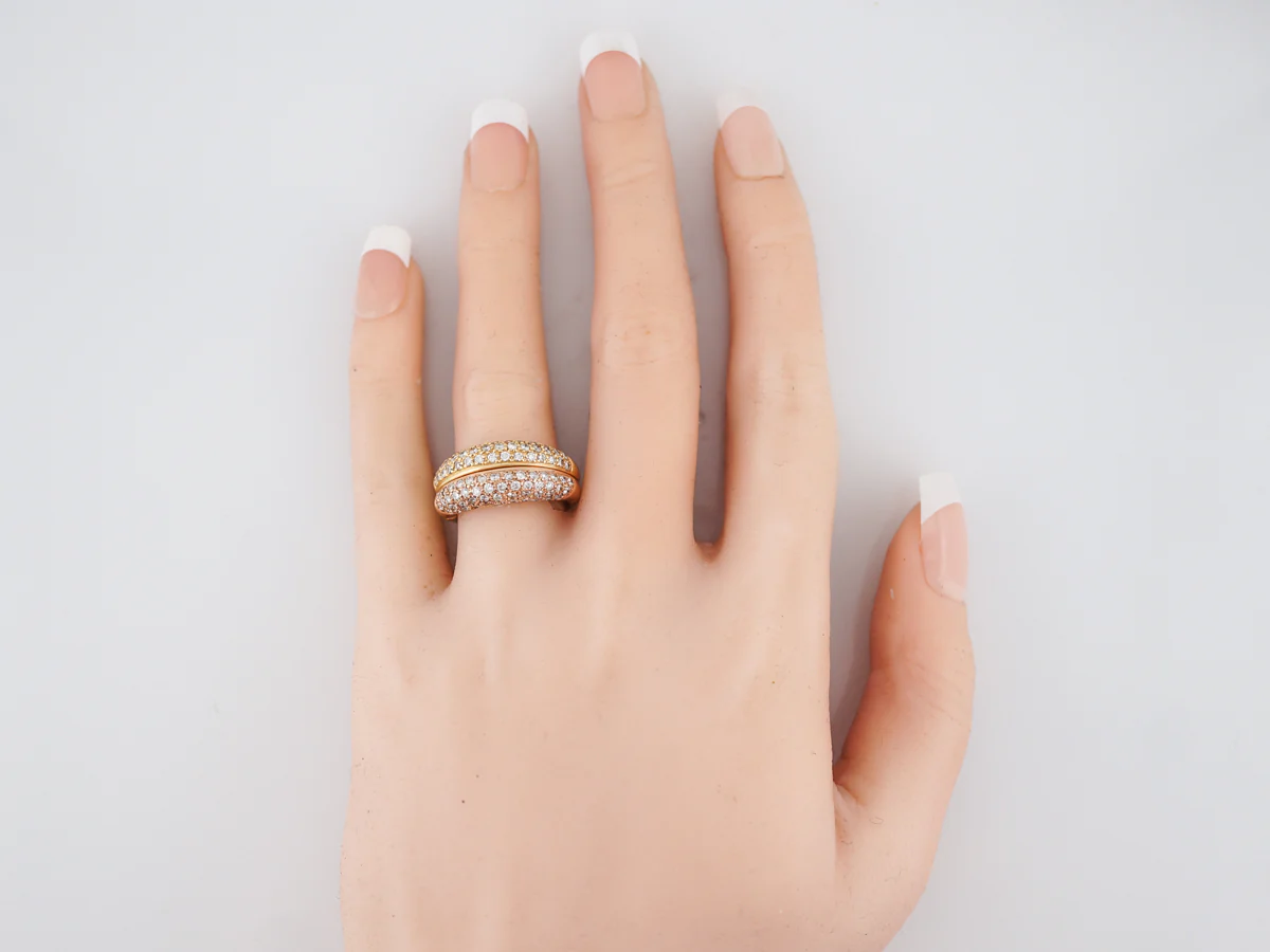 ***RTV 5/23/19***Modern Right Hand Ring 1.22 Round Brilliant Cut Diamonds in 18k Yellow Gold - Image 9