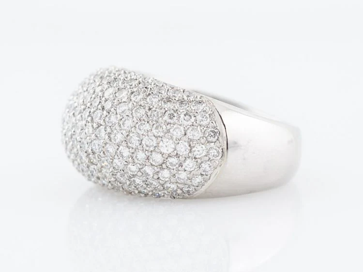 Modern Right Hand Ring 1.58 Round Brilliant Cut Diamonds in 18k White Gold - Image 2