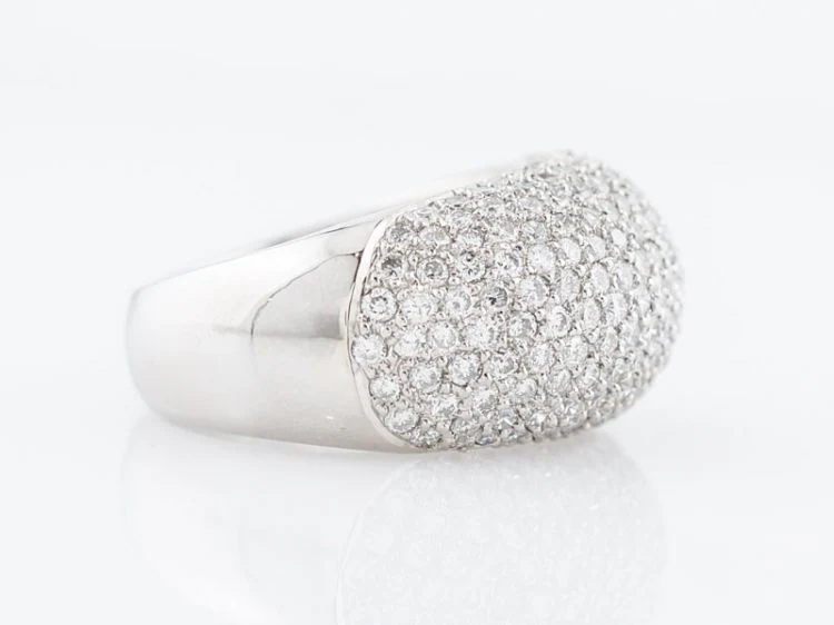 Modern Right Hand Ring 1.58 Round Brilliant Cut Diamonds in 18k White Gold - Image 3