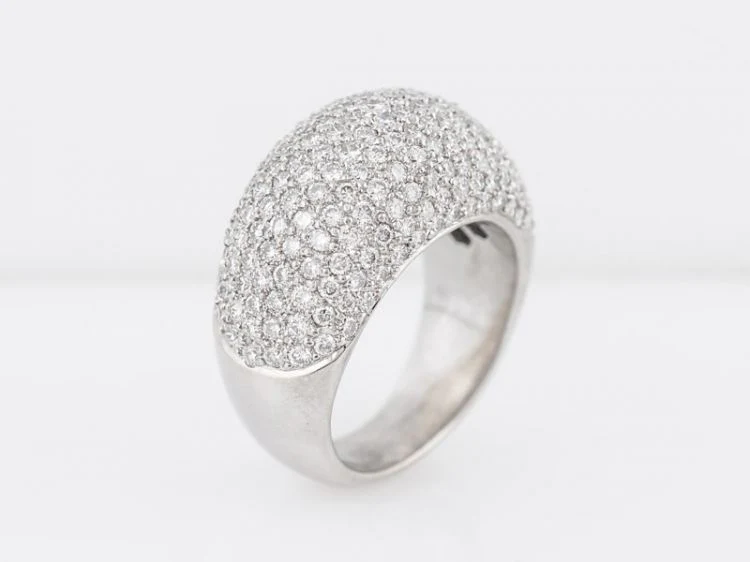 Modern Right Hand Ring 1.58 Round Brilliant Cut Diamonds in 18k White Gold - Image 4
