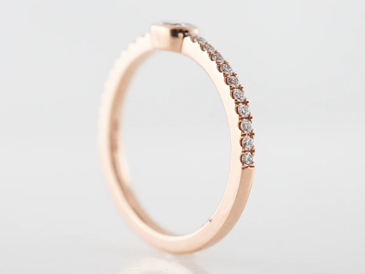Engagement Ring Modern .15 Oval Cut Diamond 14k Rose Gold - Image 5