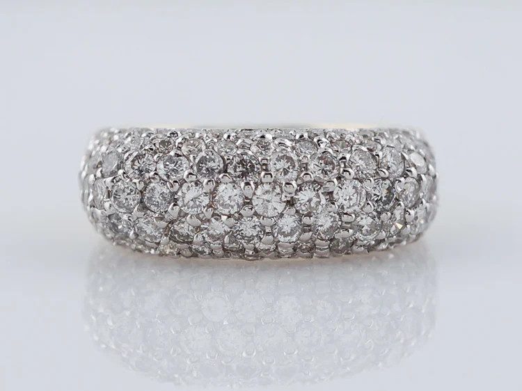 Modern Right Hand Ring 2.44ct Round Brilliant Cut Diamonds in 14k Yellow Gold - Image 2