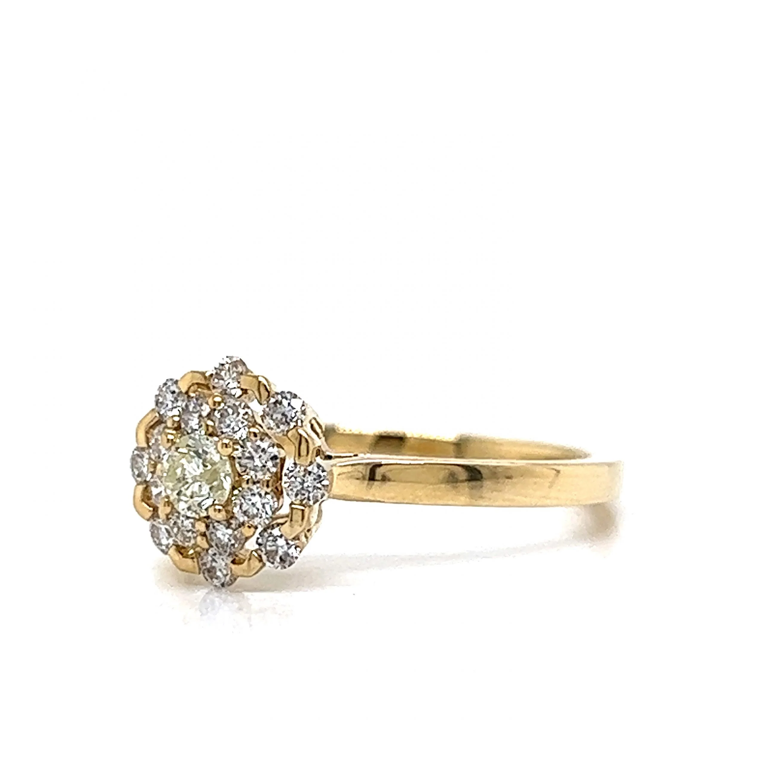.50 Modern Round Diamond Cluster Engagement Ring in 14k Gold - Image 2