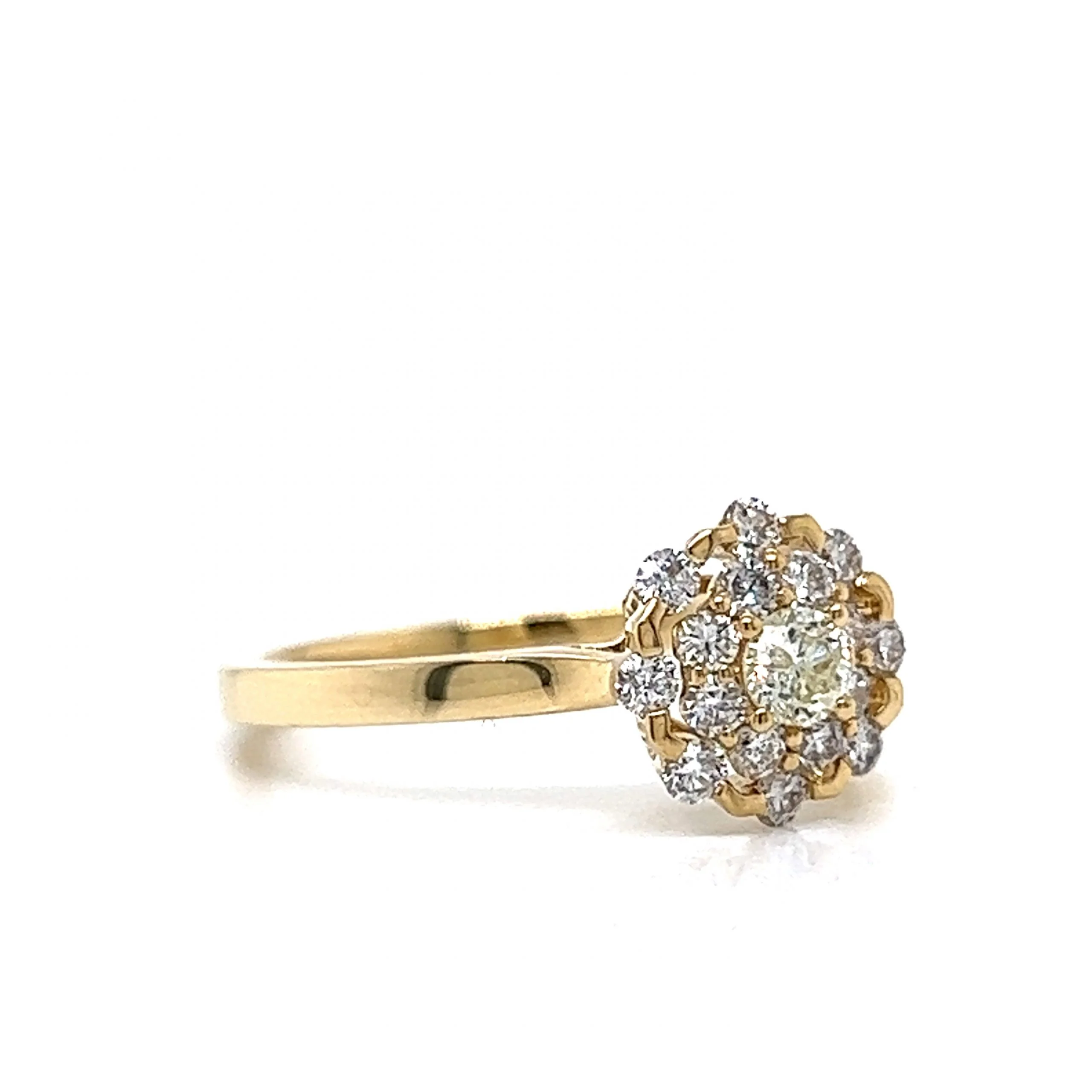 .50 Modern Round Diamond Cluster Engagement Ring in 14k Gold - Image 3