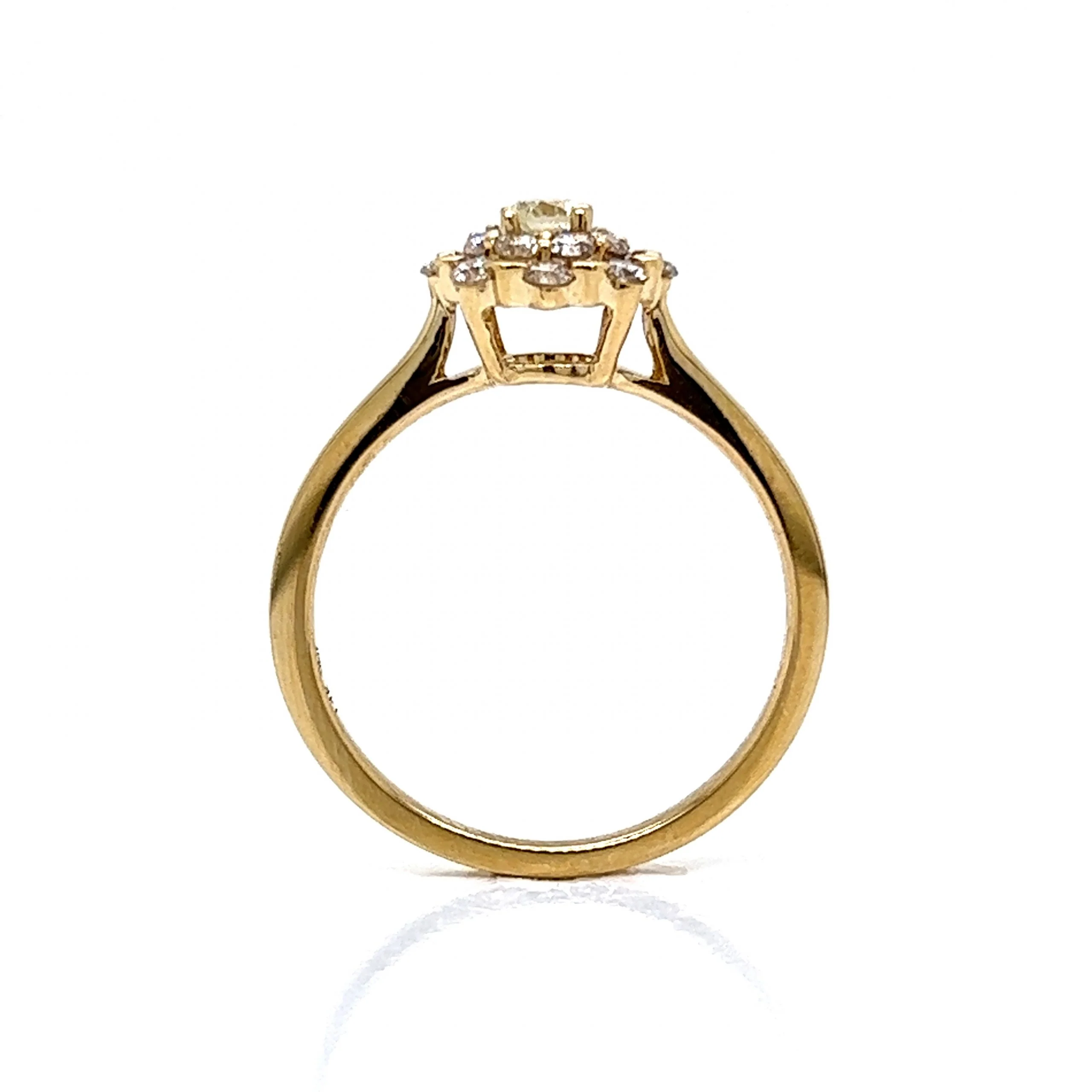 .50 Modern Round Diamond Cluster Engagement Ring in 14k Gold - Image 4