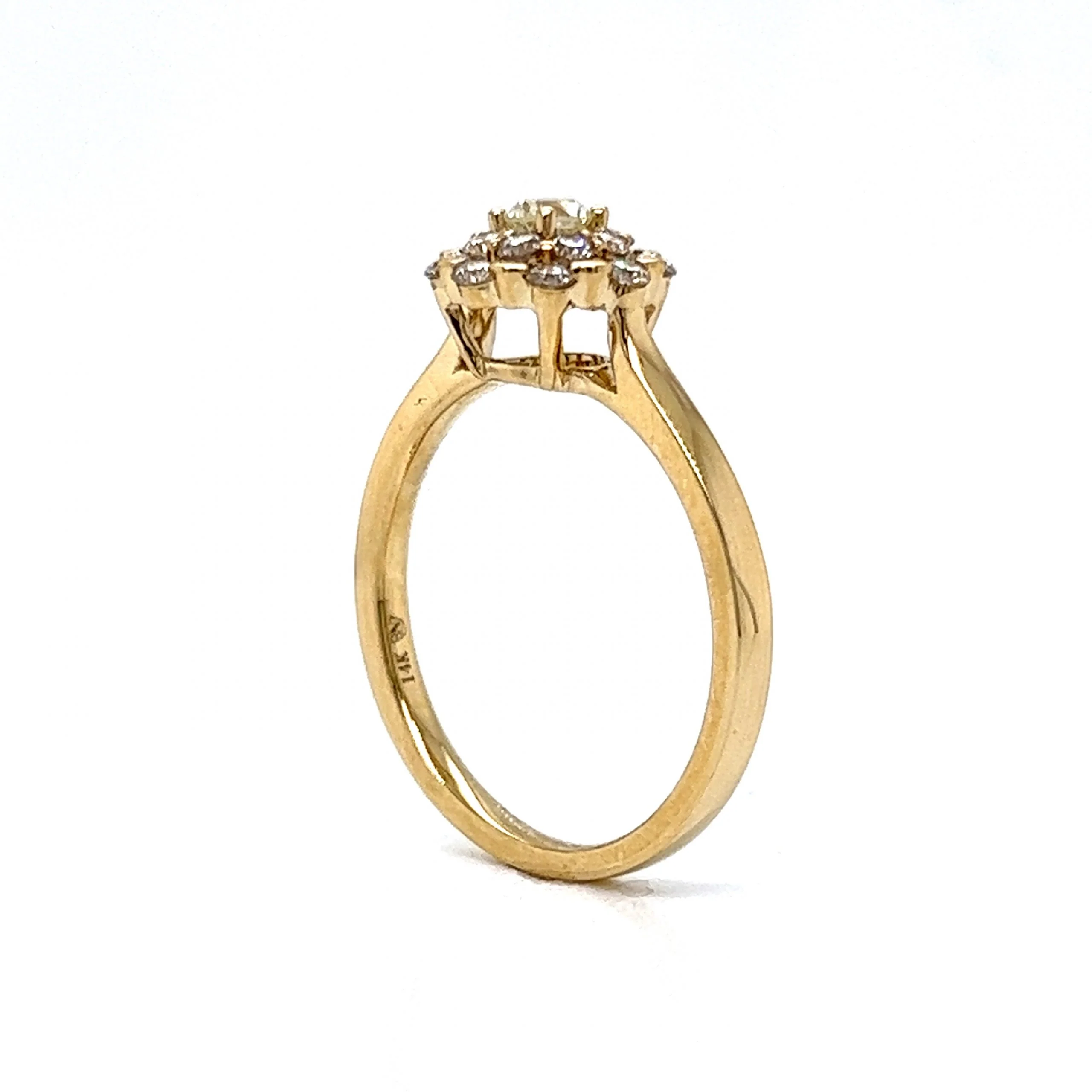 .50 Modern Round Diamond Cluster Engagement Ring in 14k Gold - Image 5