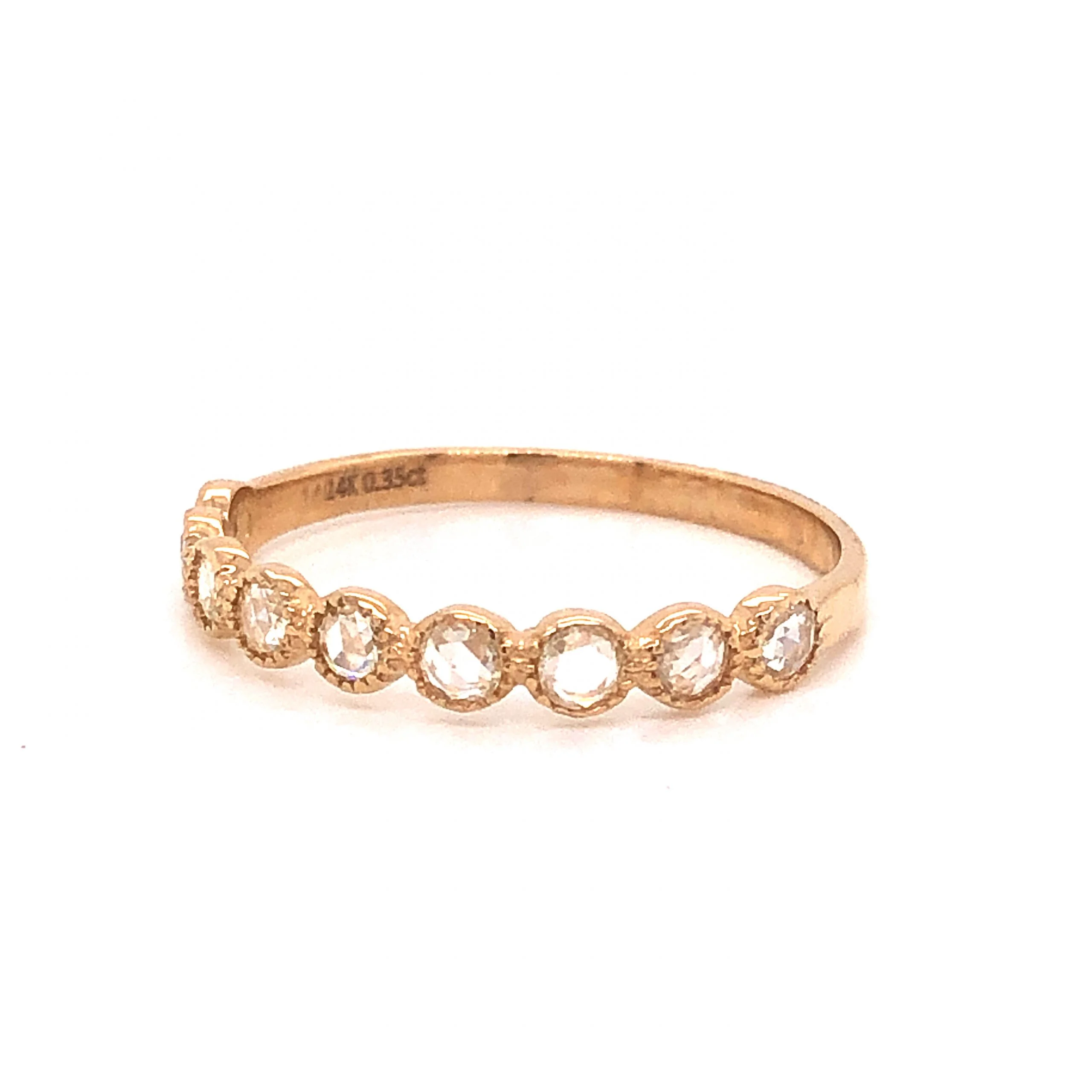 Modern Round Rose Cut Diamond Band in 14k Yellow Gold - Image 2