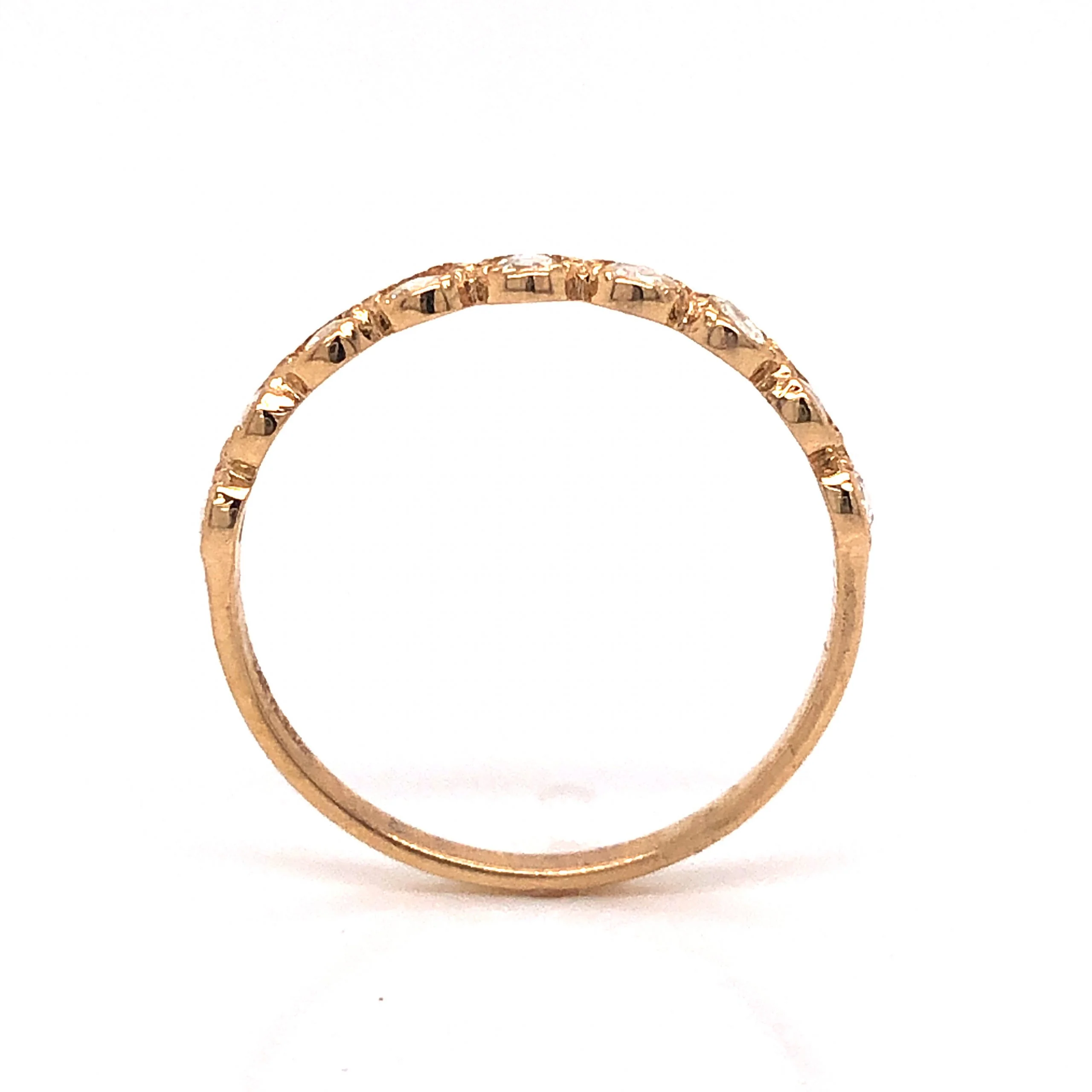 Modern Round Rose Cut Diamond Band in 14k Yellow Gold - Image 4