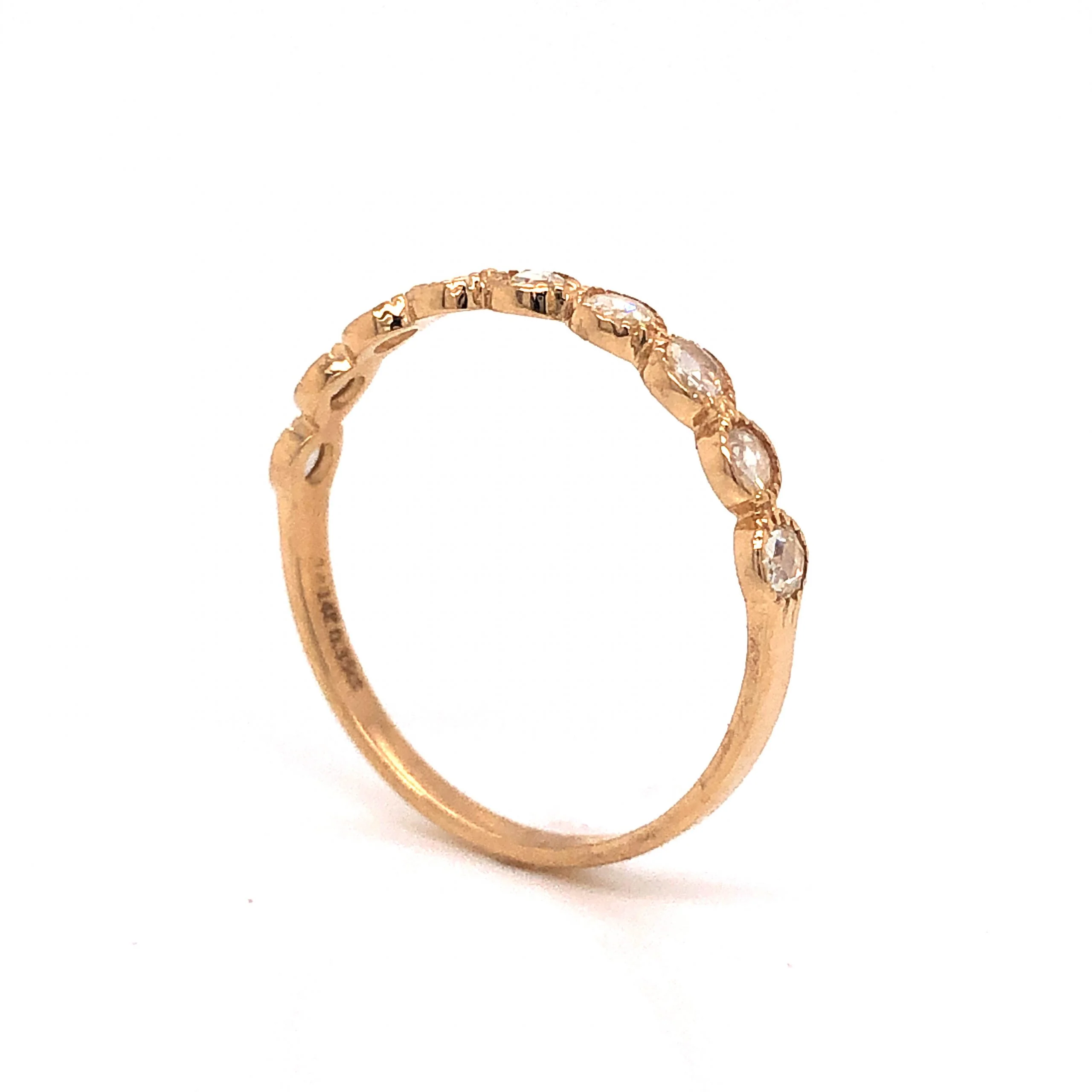 Modern Round Rose Cut Diamond Band in 14k Yellow Gold - Image 5