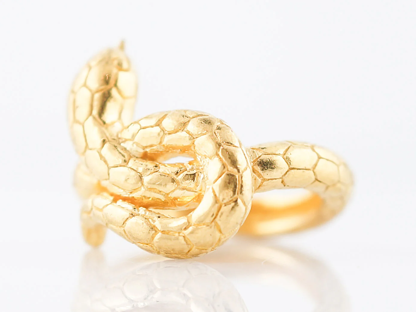 Modern Snake Ring in 24k Yellow Gold - Image 2