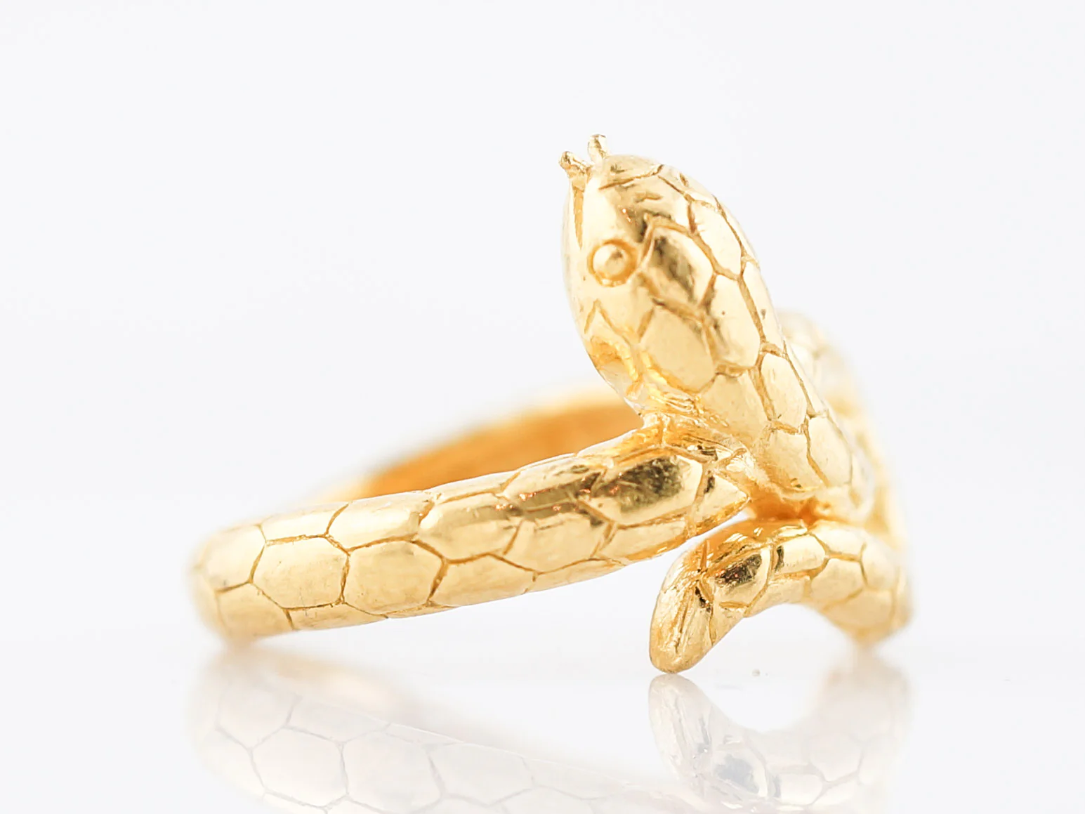 Modern Snake Ring in 24k Yellow Gold - Image 3