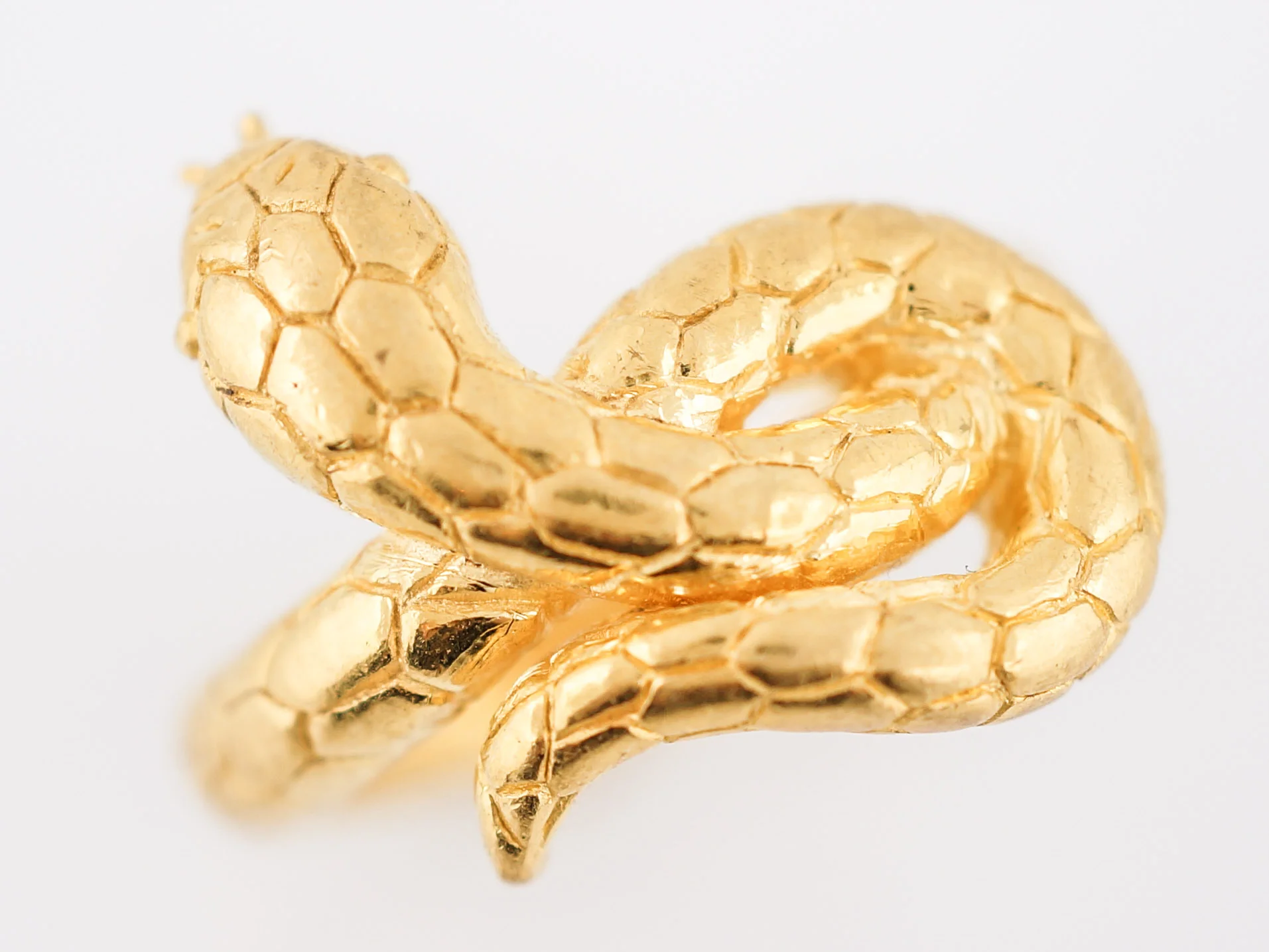 Modern Snake Ring in 24k Yellow Gold - Image 4