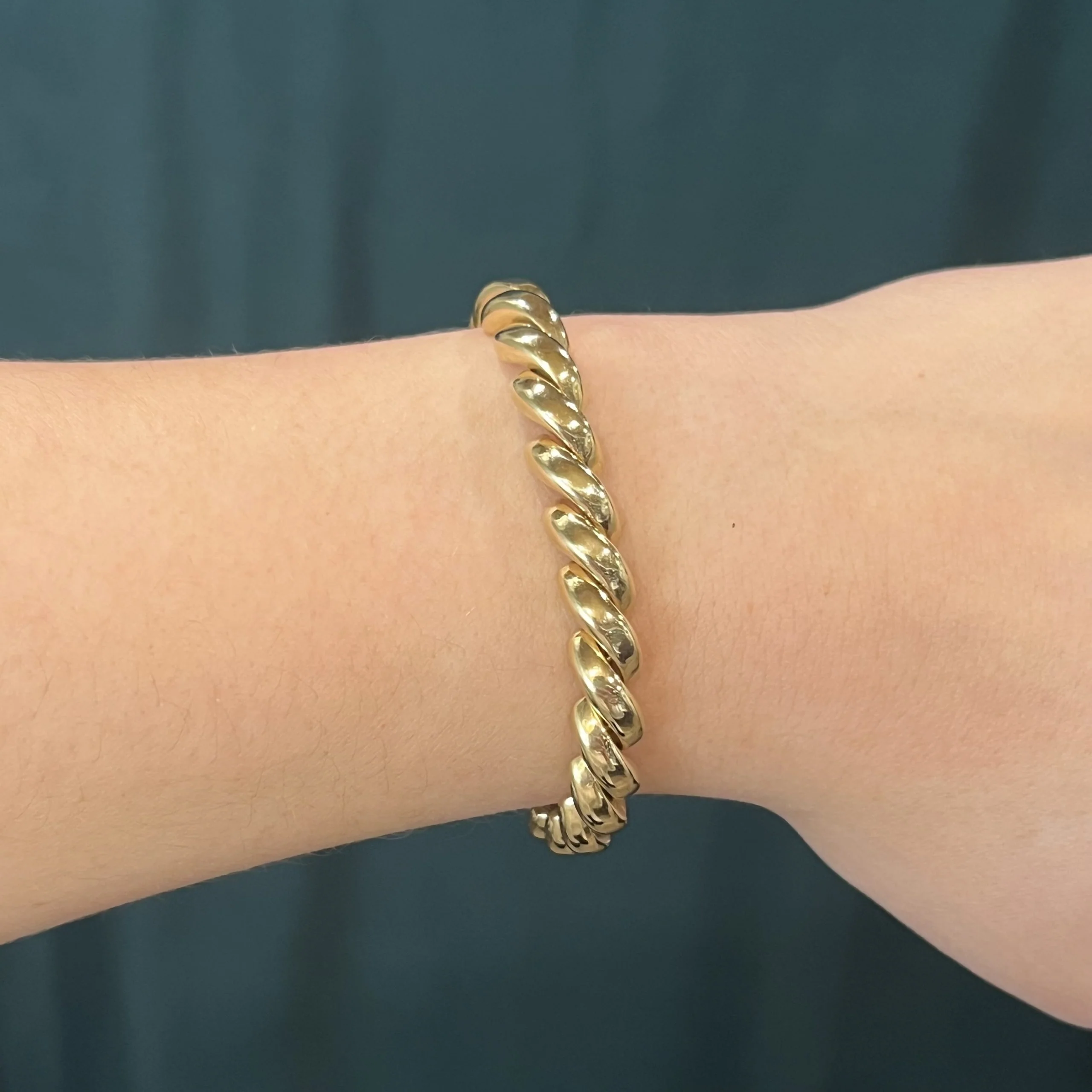 Modern Twisted Rope Bracelet in 14k Yellow Gold - Image 5