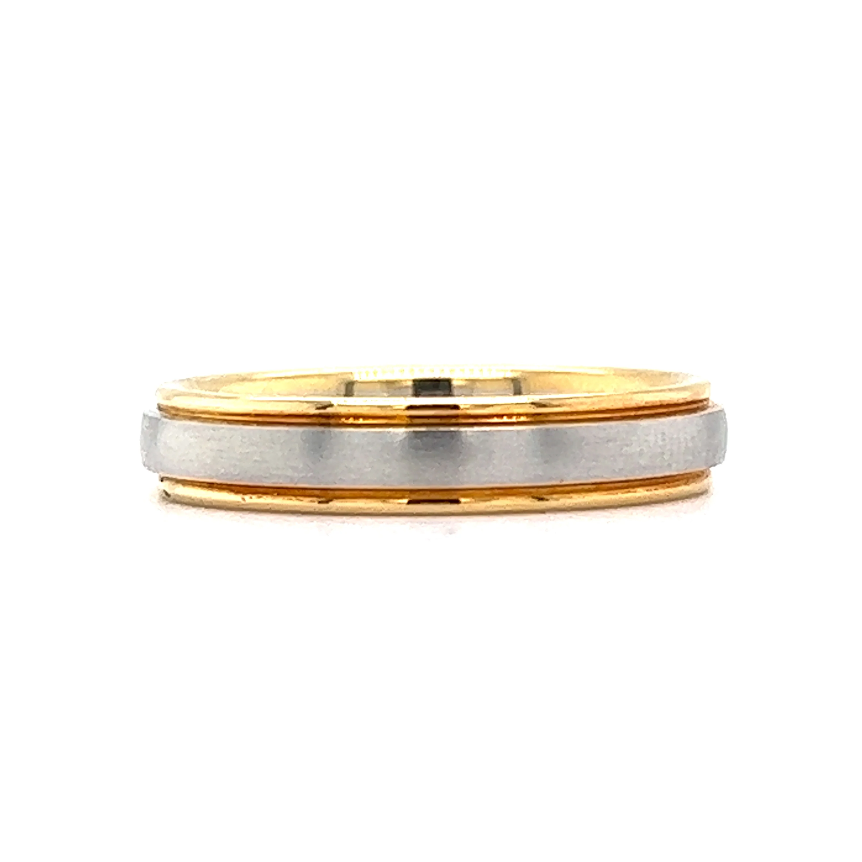 Modern Two-Tone Wedding Band in 18k Yellow Gold & Platinum