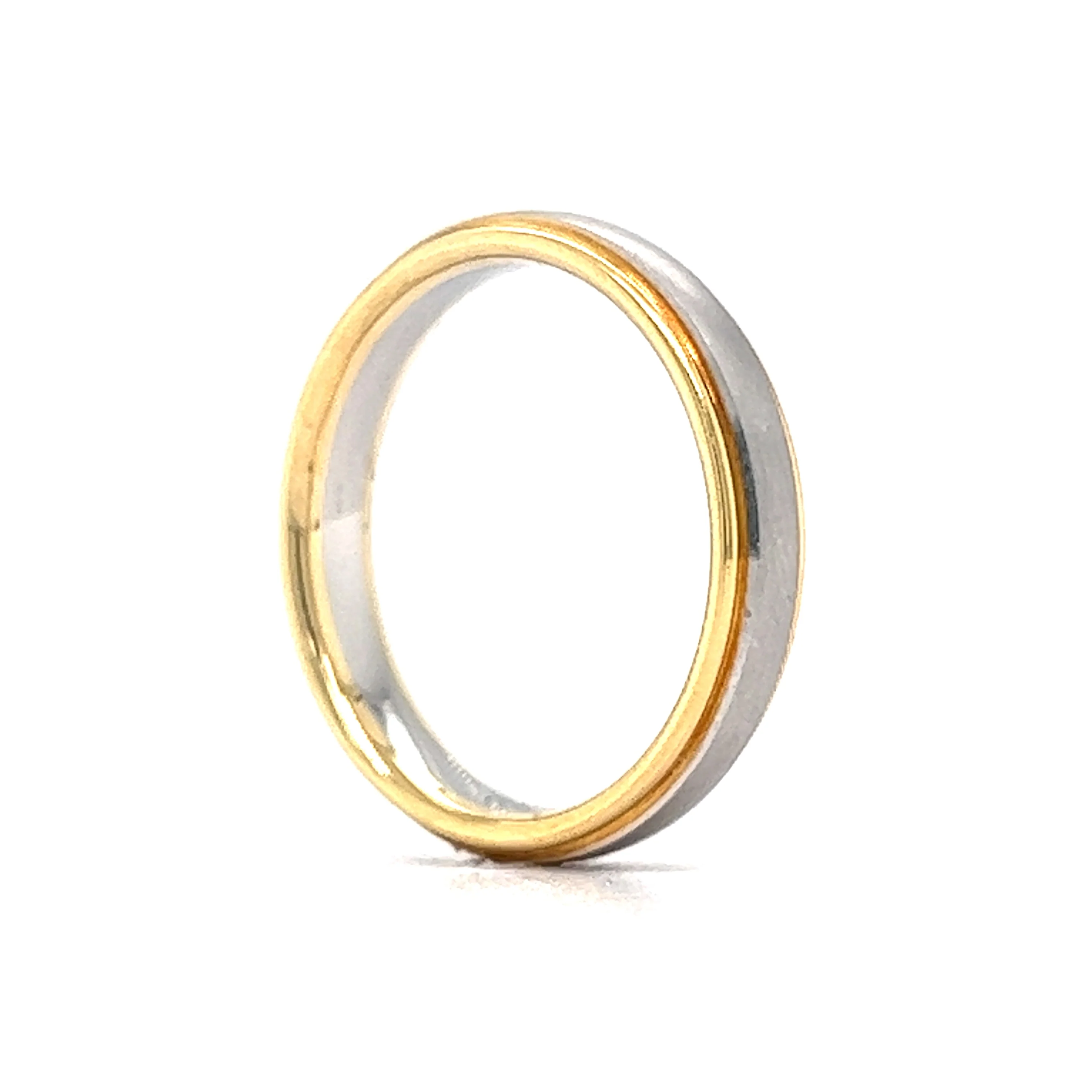 Modern Two-Tone Wedding Band in 18k Yellow Gold & Platinum - Image 5