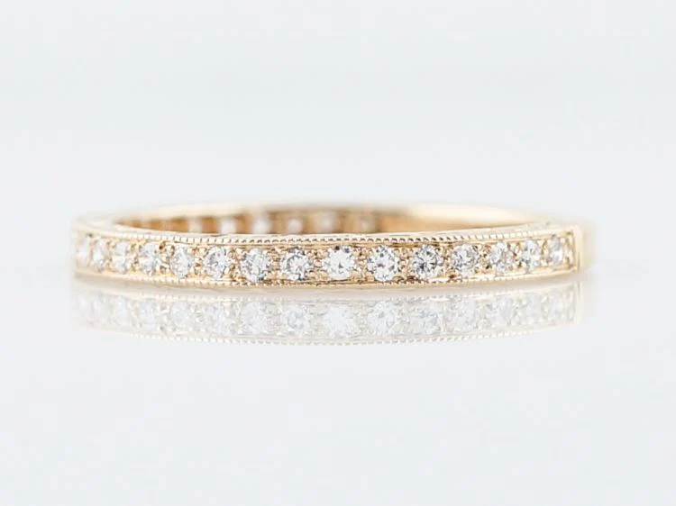 Modern Wedding Band .23 Round Brilliant Cut Diamonds in 14k Yellow Gold - Image 2