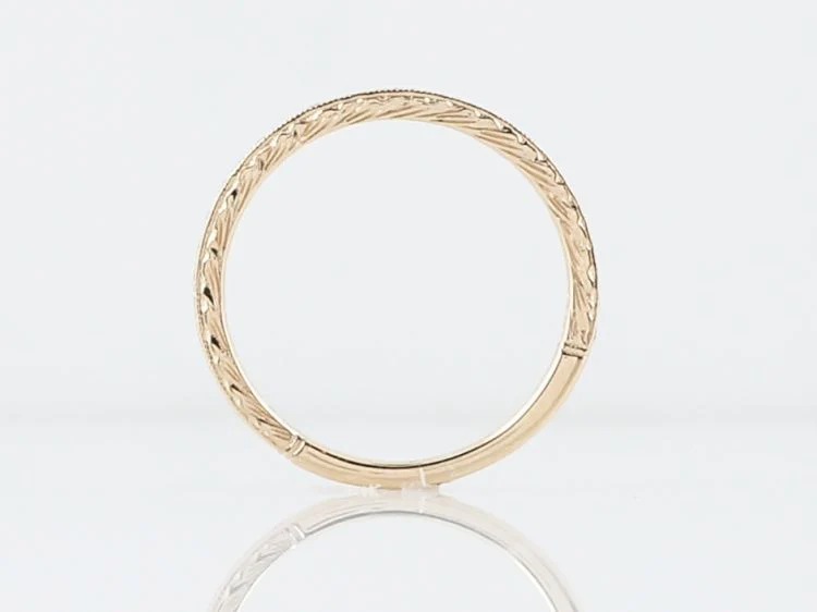 Modern Wedding Band .23 Round Brilliant Cut Diamonds in 14k Yellow Gold - Image 6