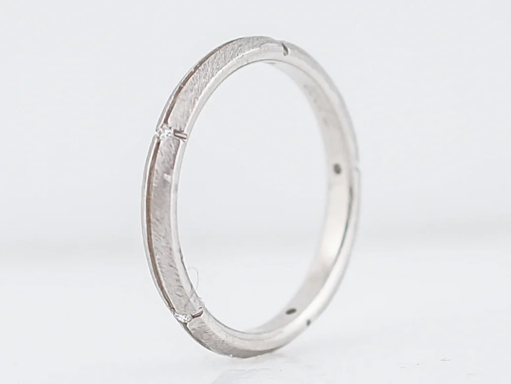 Modern Wedding Band Tiffany & Co .05 Round Brilliant Diamonds in 18k White Gold - Image 5
