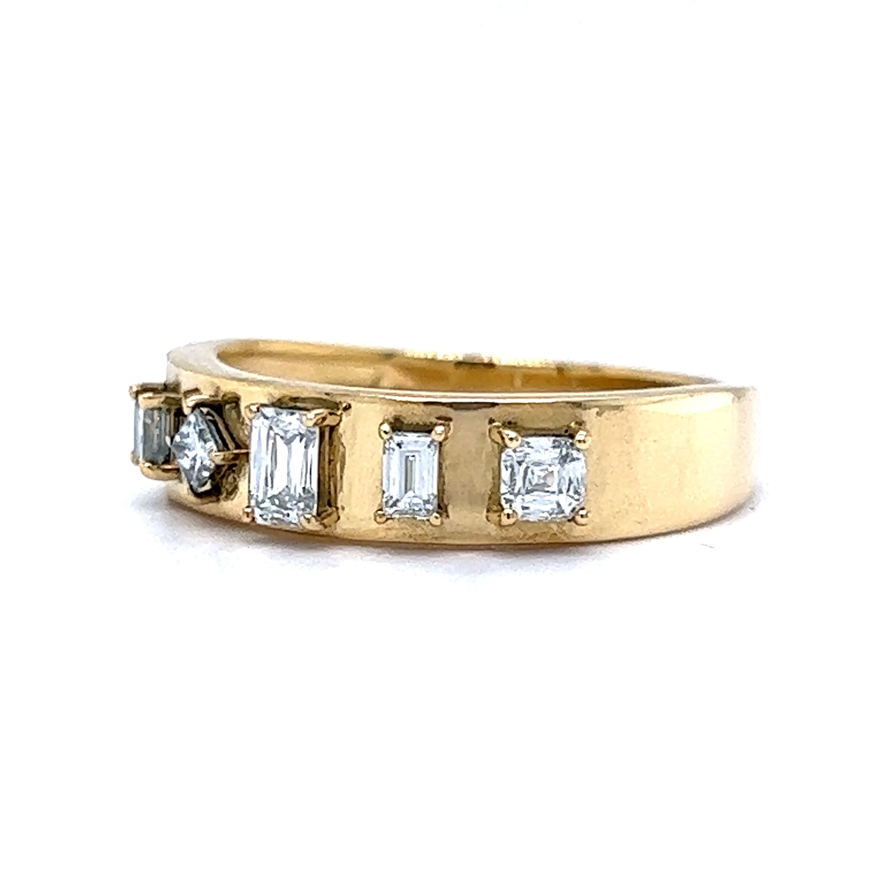 Multi-Cut Diamond Stacking Ring in 18k Yellow Gold - Image 2