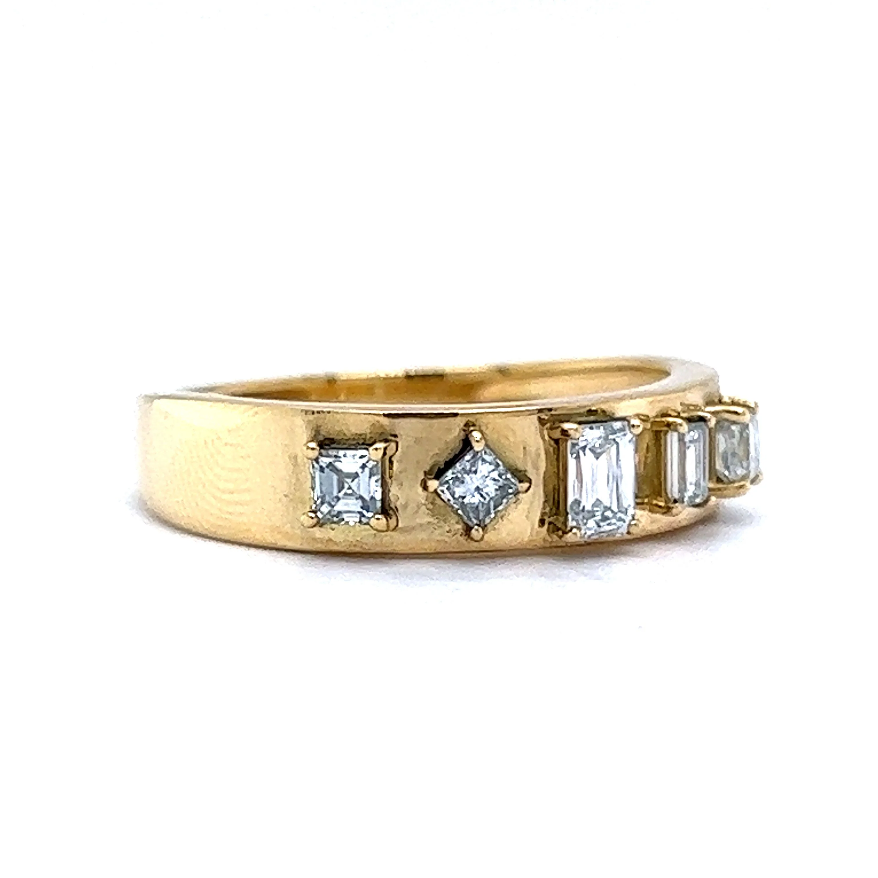 Multi-Cut Diamond Stacking Ring in 18k Yellow Gold - Image 3