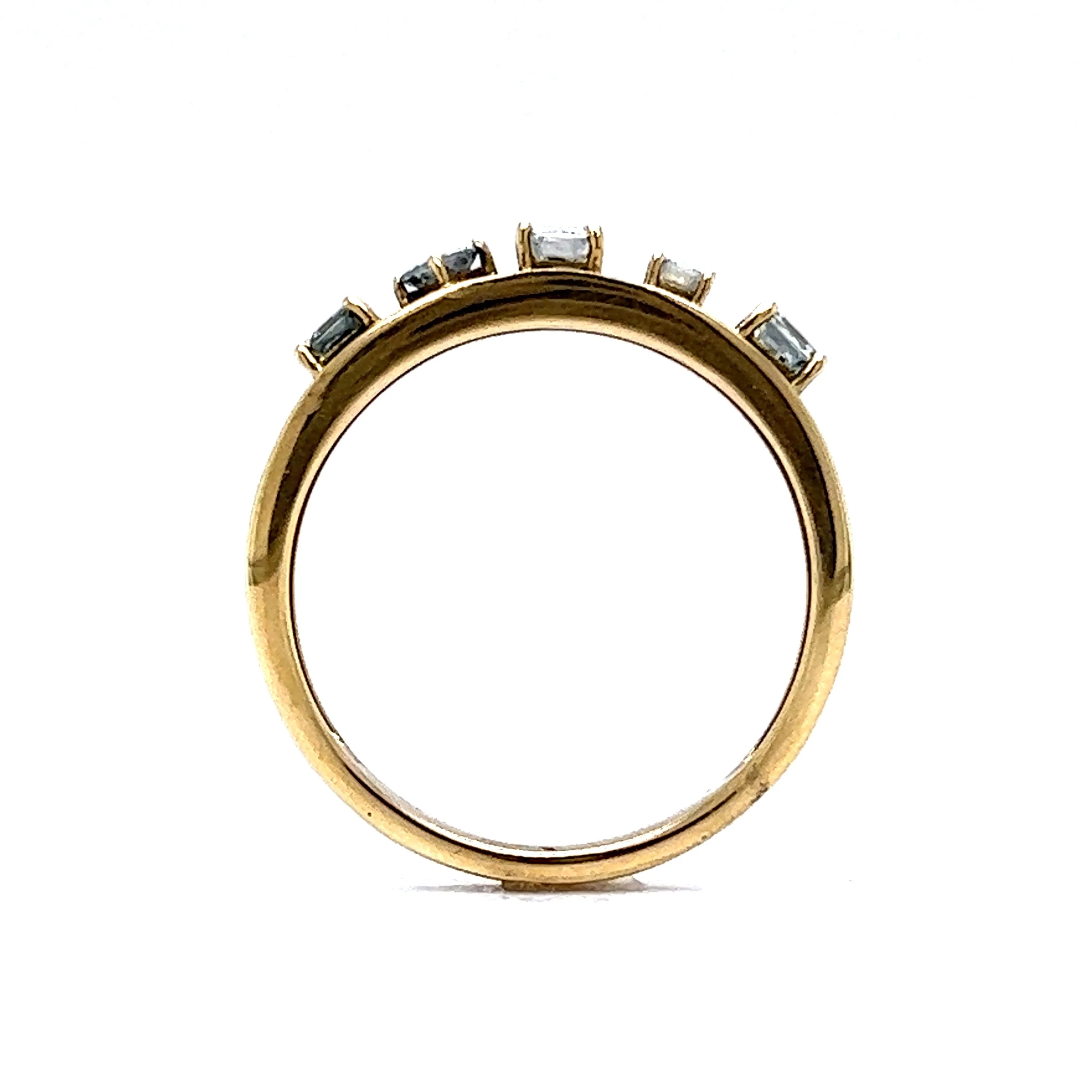 Multi-Cut Diamond Stacking Ring in 18k Yellow Gold - Image 4