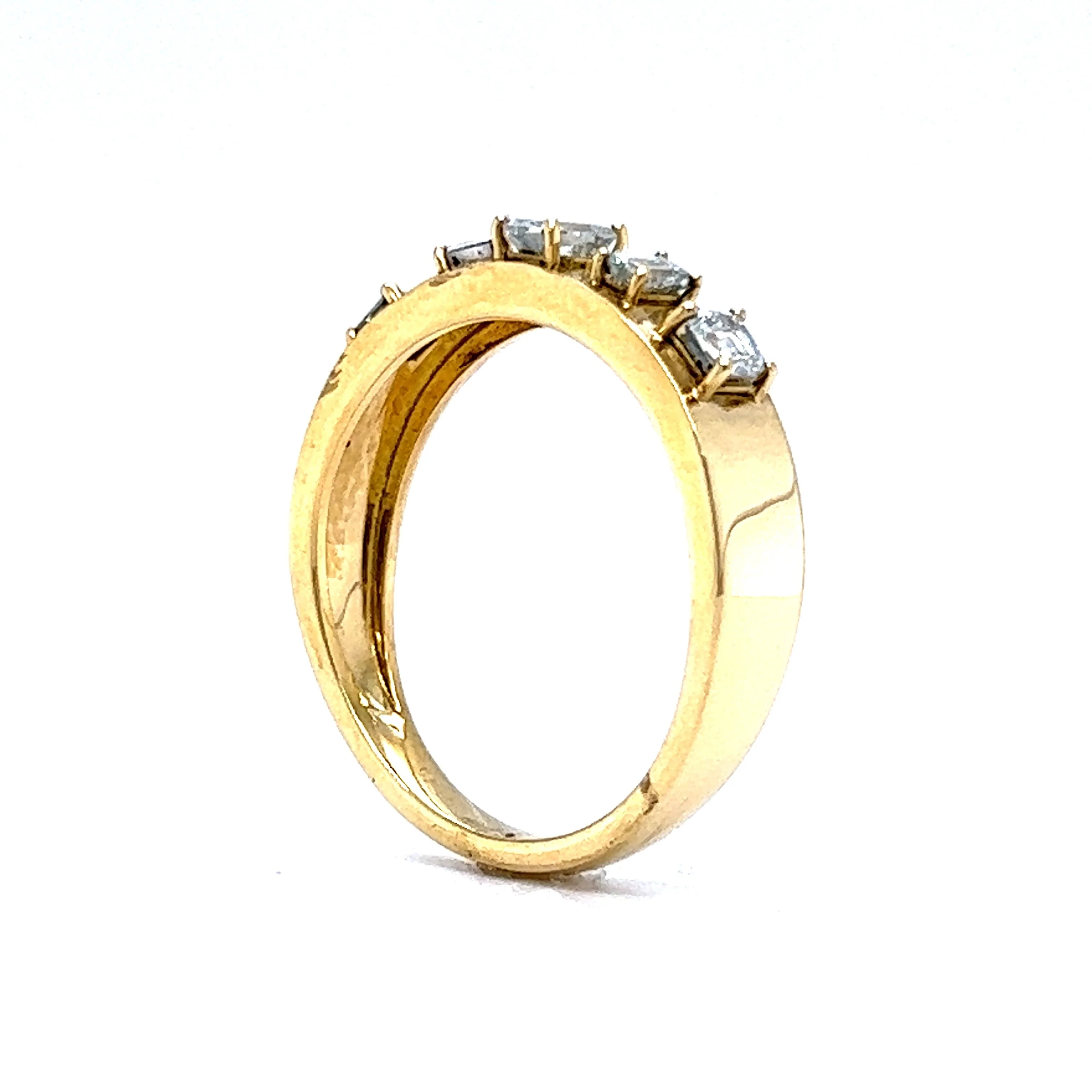 Multi-Cut Diamond Stacking Ring in 18k Yellow Gold - Image 5
