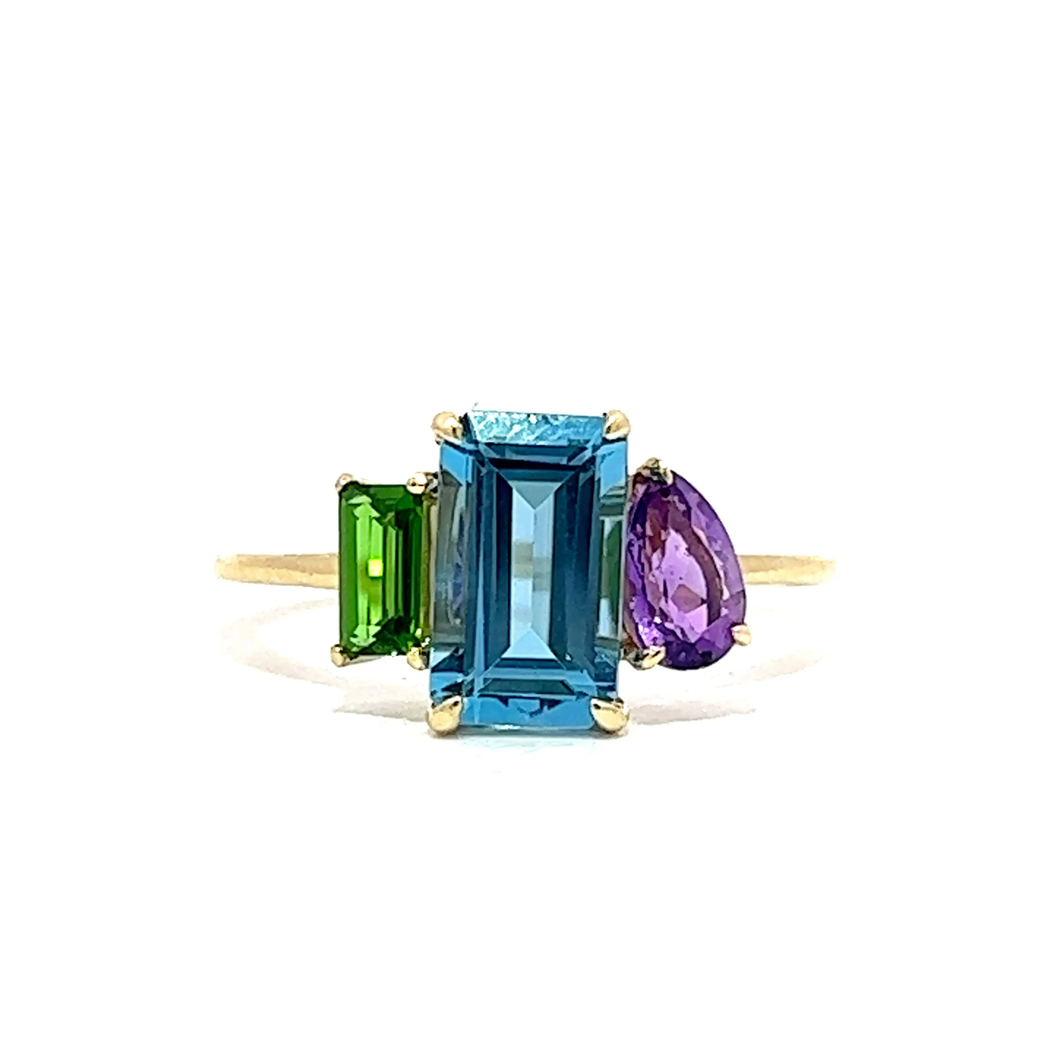 Multi-Gemstone Cocktail Ring in 14k Yellow Gold