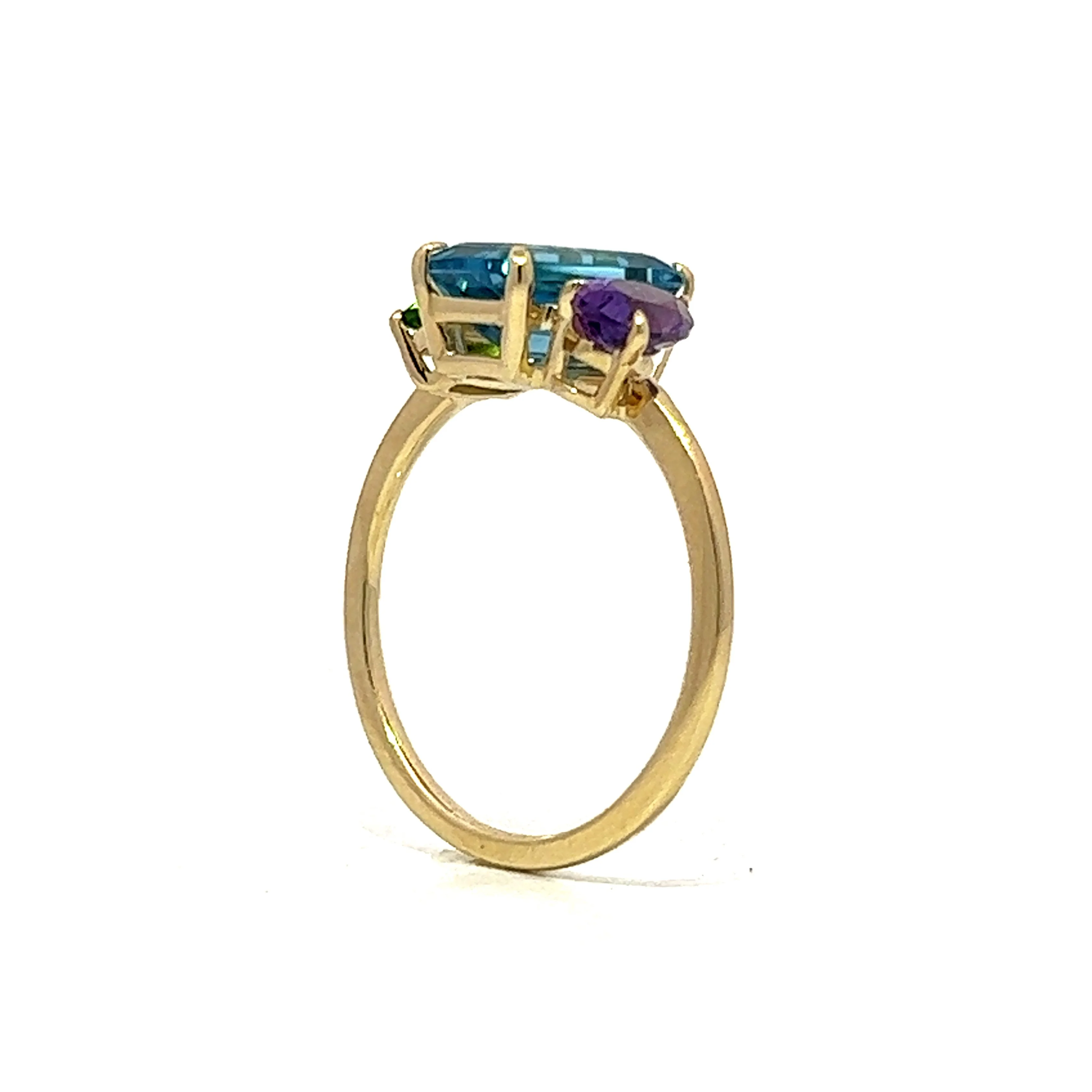 Multi-Gemstone Cocktail Ring in 14k Yellow Gold - Image 5
