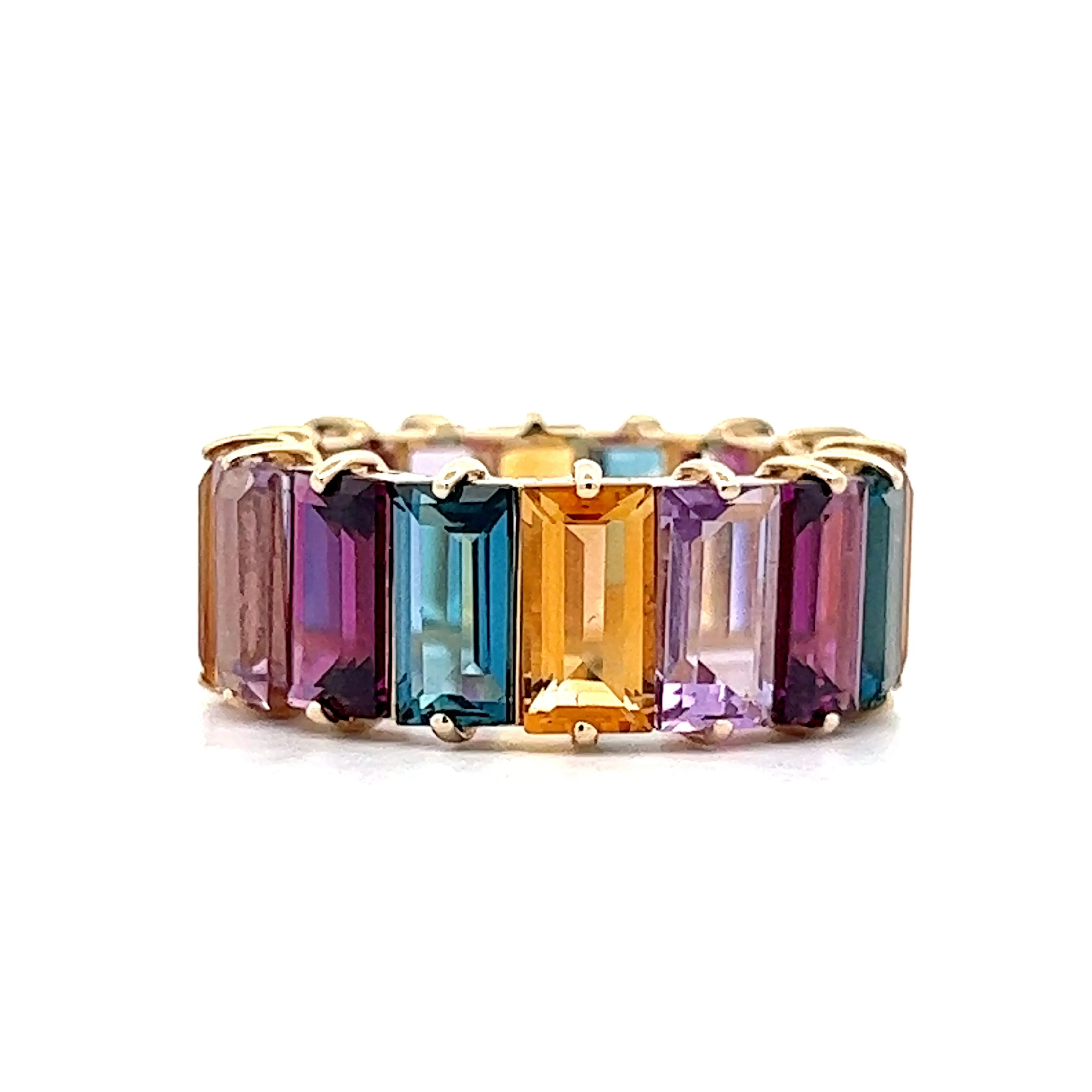 Multi-Gemstone Eternity Band in 14k Yellow Gold - Image 2