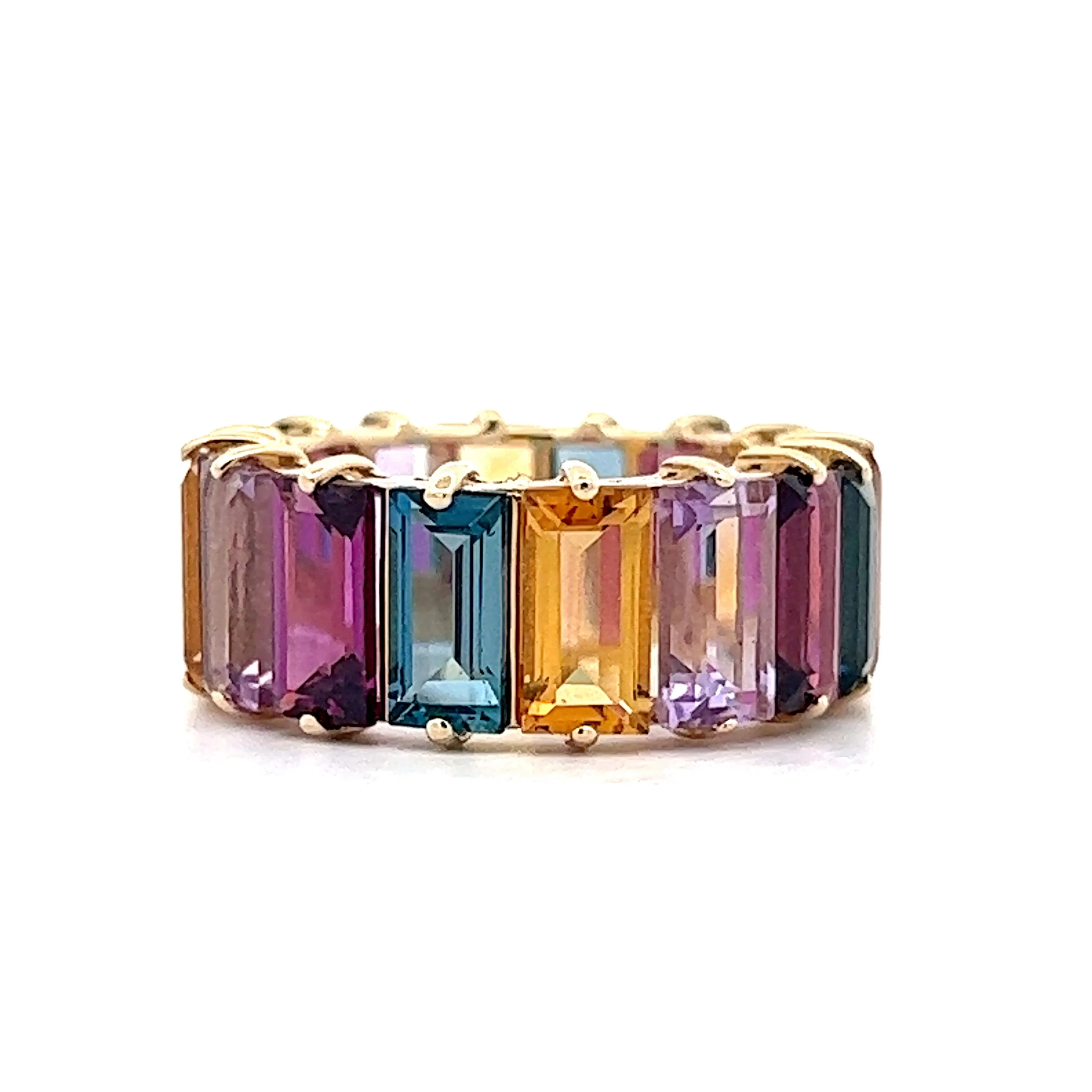 Multi-Gemstone Eternity Band in 14k Yellow Gold - Image 3