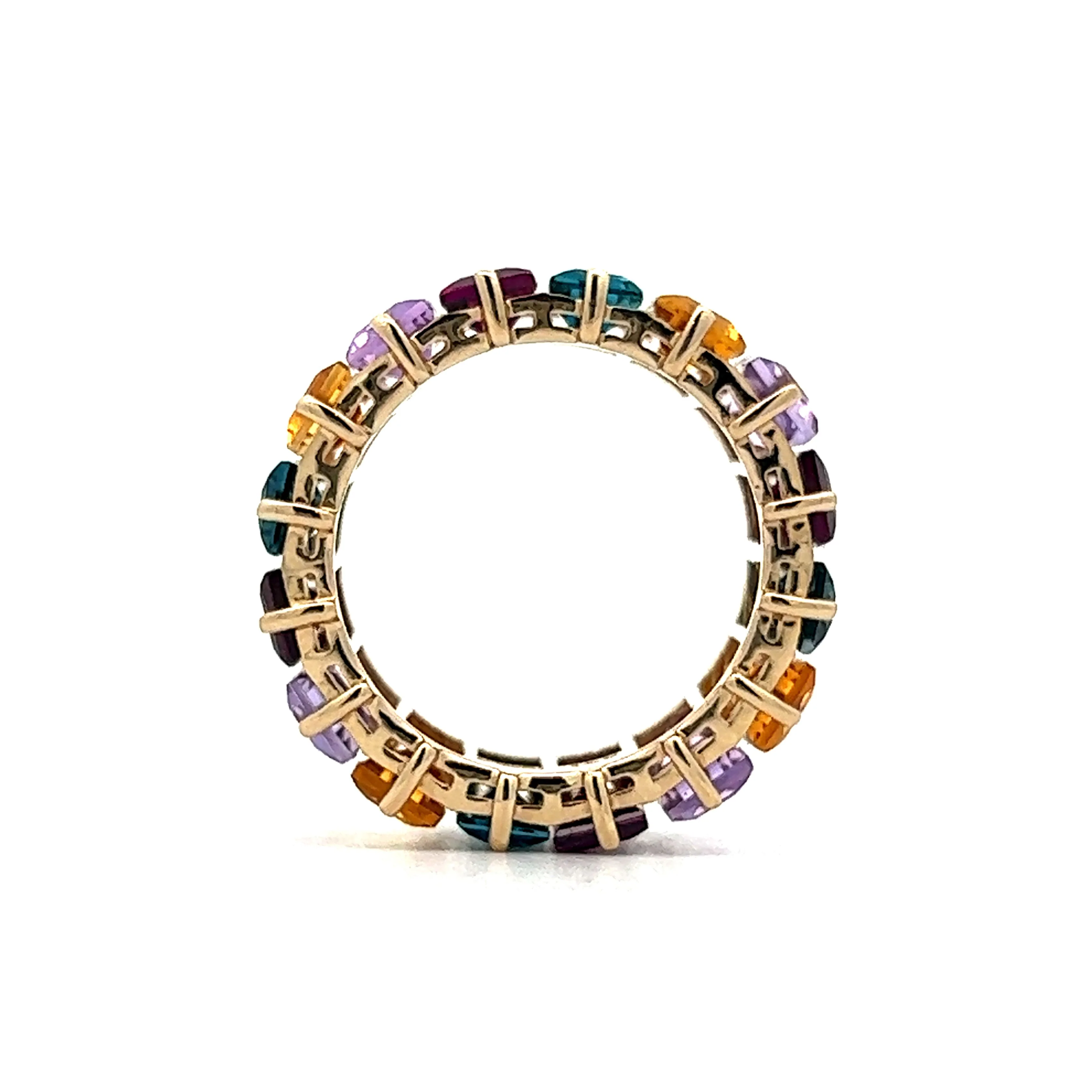 Multi-Gemstone Eternity Band in 14k Yellow Gold - Image 4