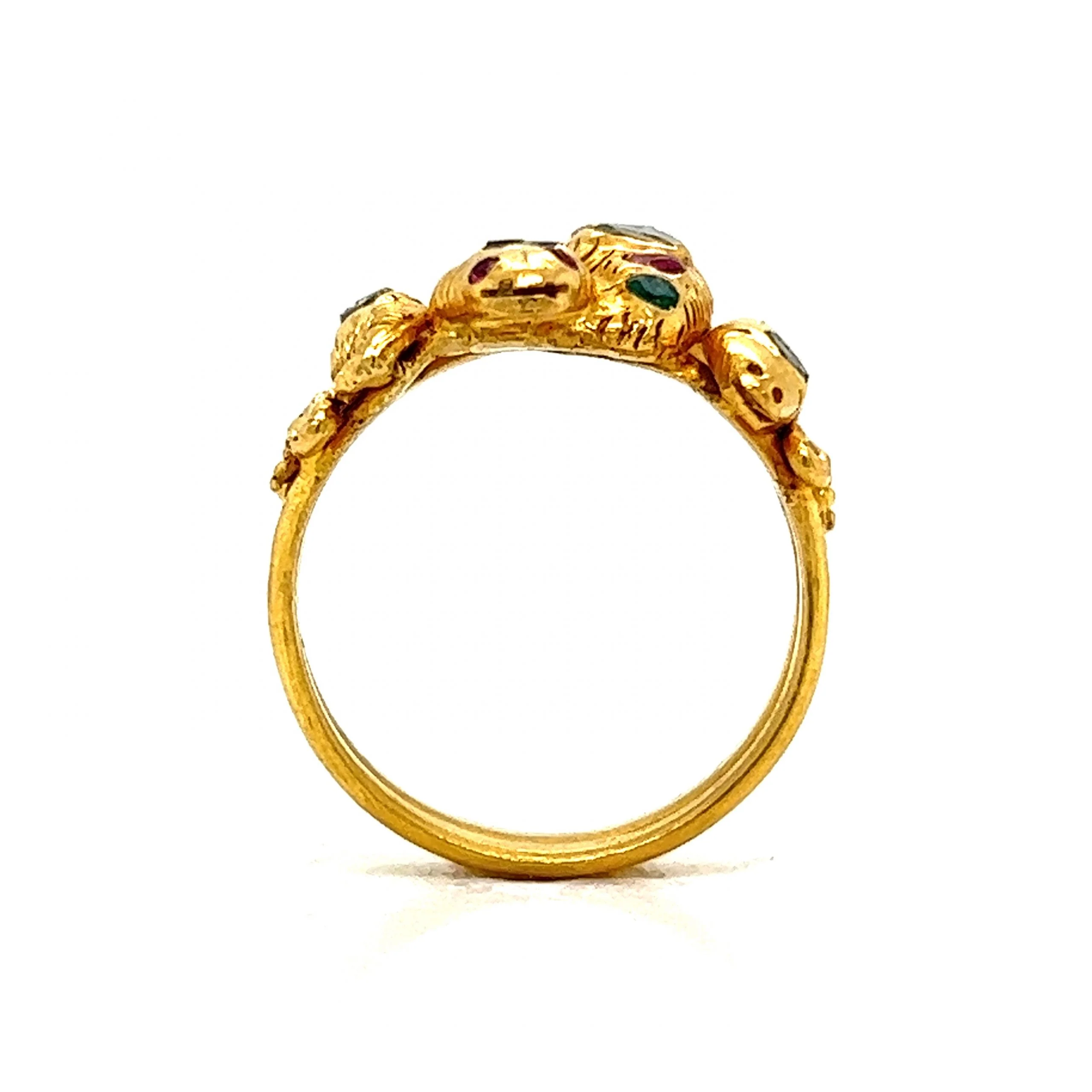 Multi-Gemstone Snake Cocktail Ring in 18k Yellow Gold - Image 4