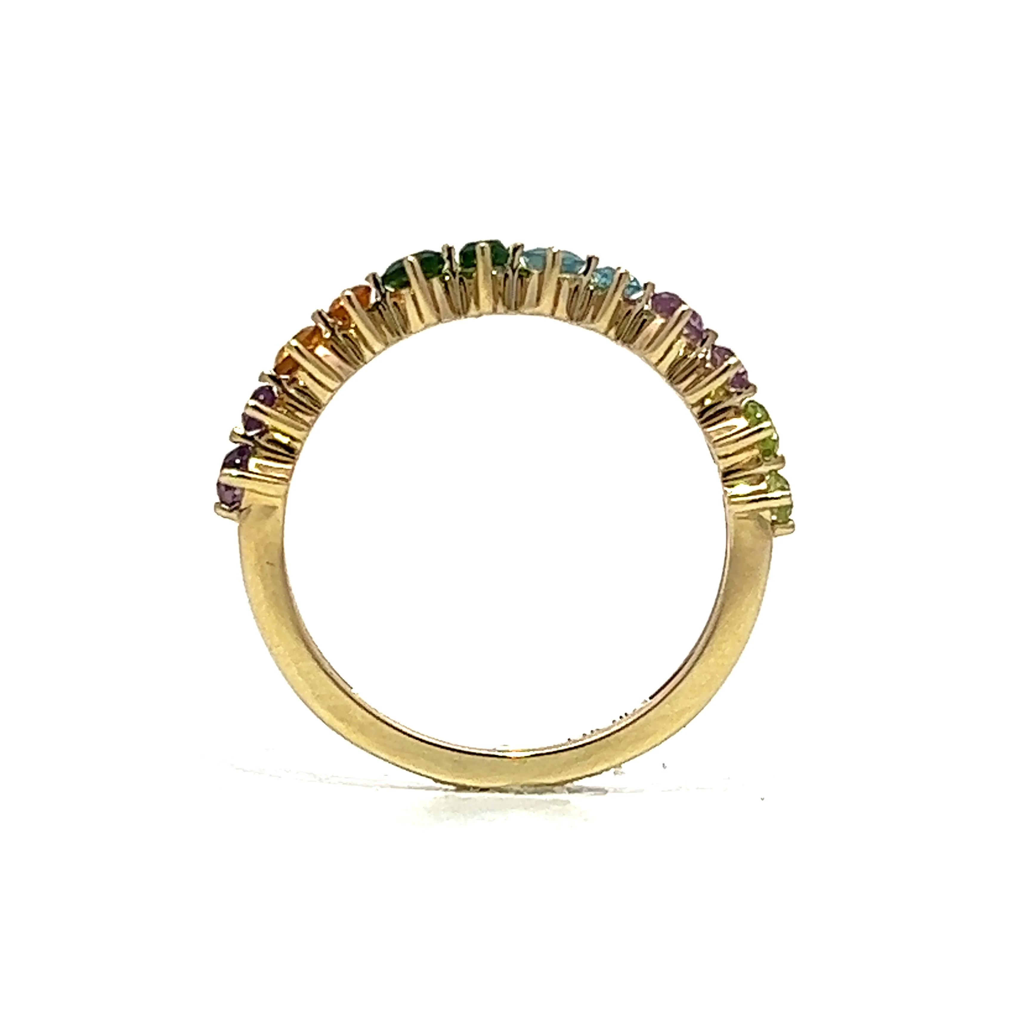 Multi-Gemstone Stacking Ring in 14k Yellow Gold - Image 4
