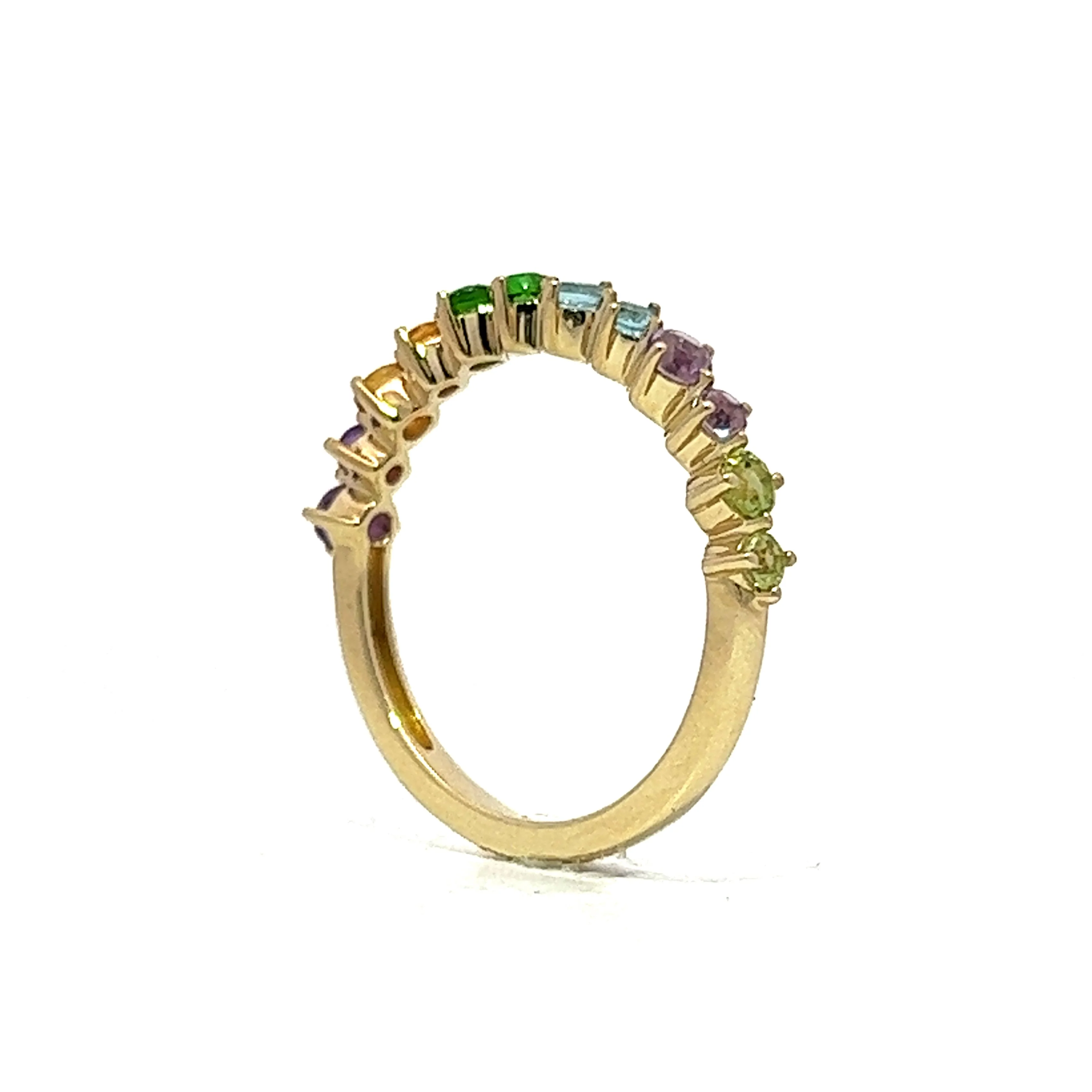 Multi-Gemstone Stacking Ring in 14k Yellow Gold - Image 5