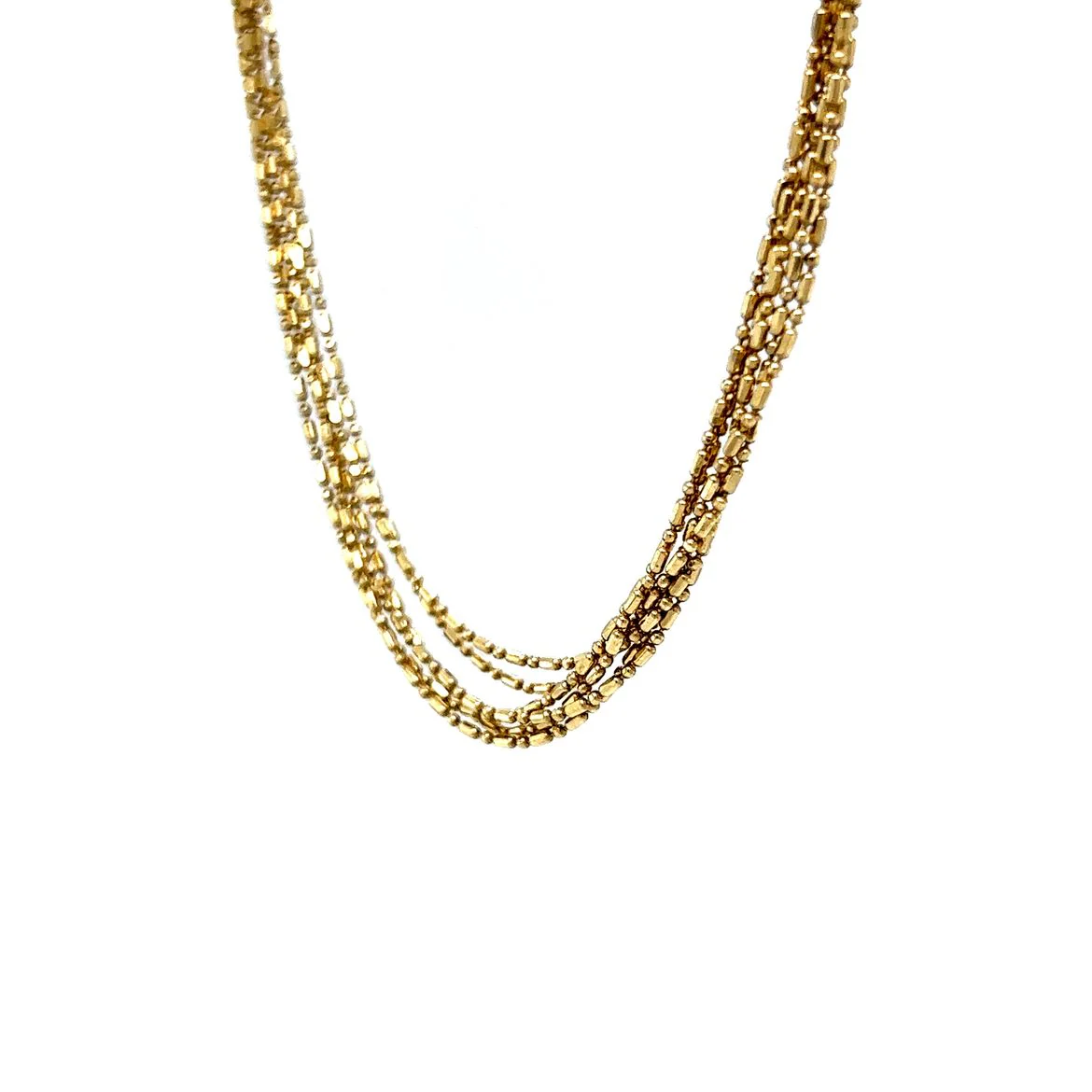 Multi-Strand Chain Necklace in 14k Yellow Gold - Image 2