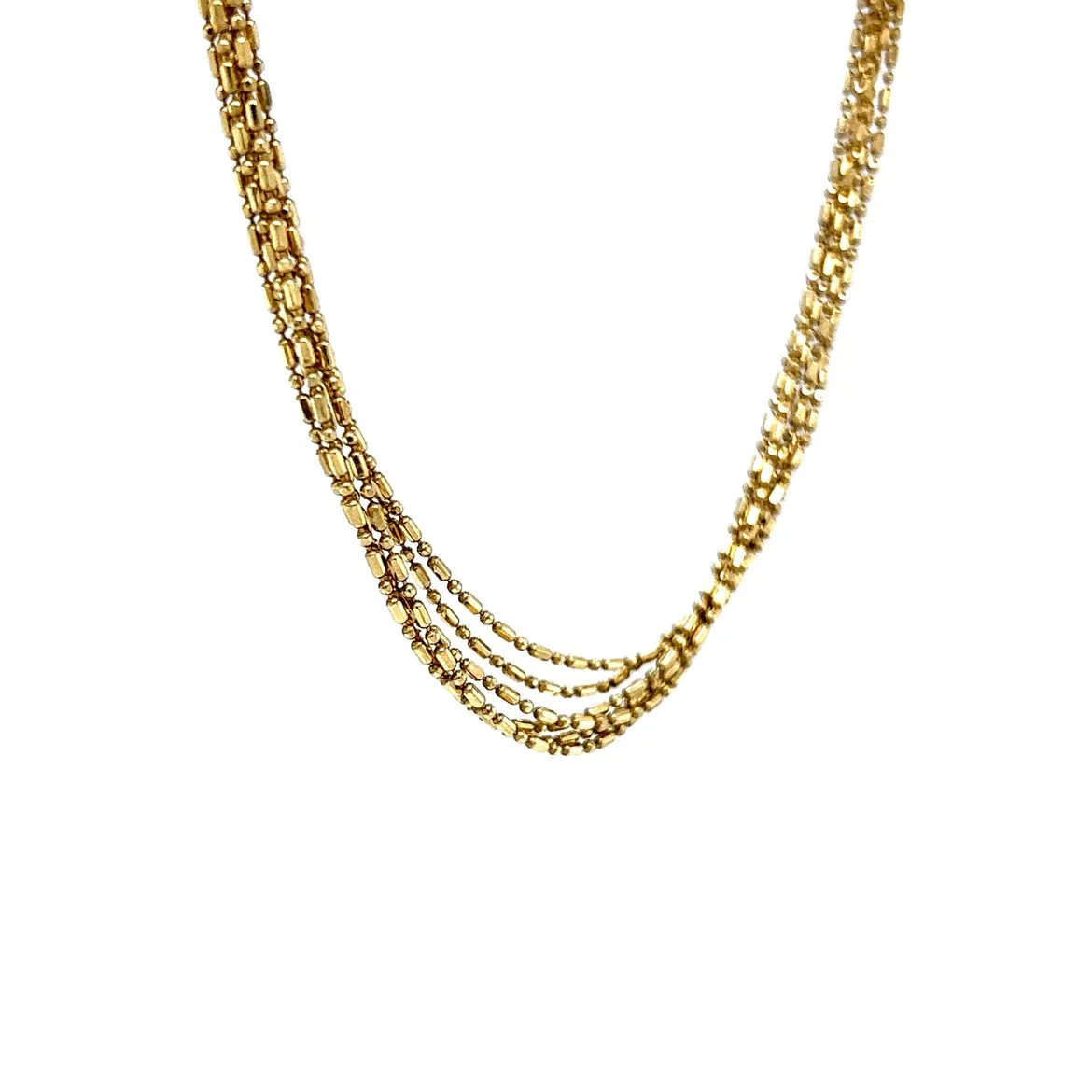 Multi-Strand Chain Necklace in 14k Yellow Gold - Image 3