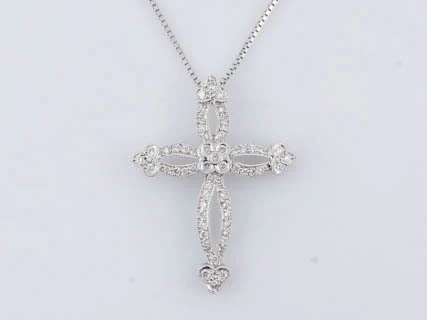 Necklace Modern 1.00 Round Brilliant Cut Diamonds in 18K White Gold
