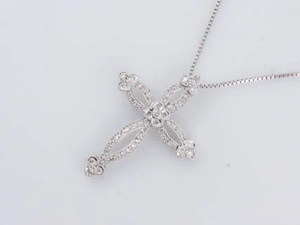 Necklace Modern 1.00 Round Brilliant Cut Diamonds in 18K White Gold - Image 3
