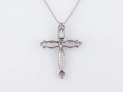 Necklace Modern 1.00 Round Brilliant Cut Diamonds in 18K White Gold - Image 4