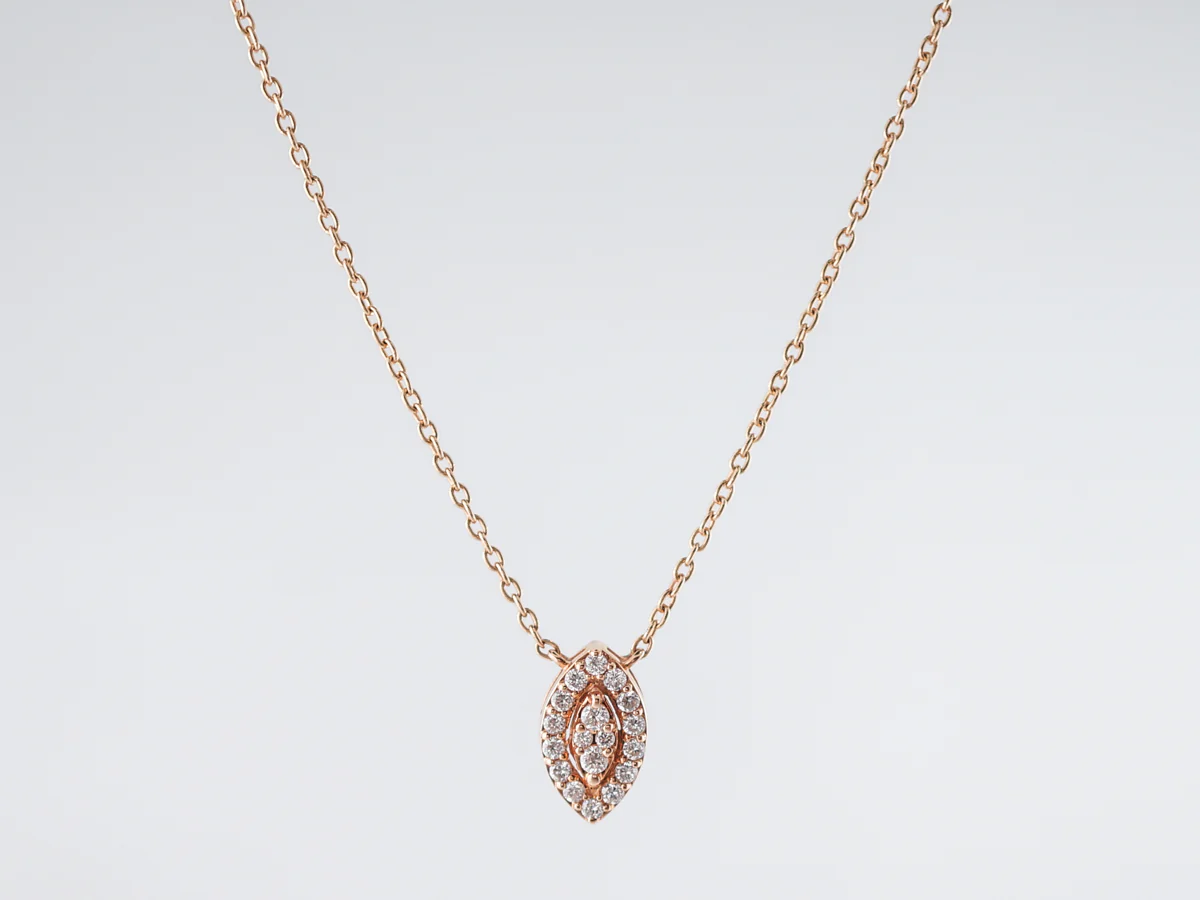 Necklace Modern .19 Round Brilliant Cut Diamond in 18k Rose Gold