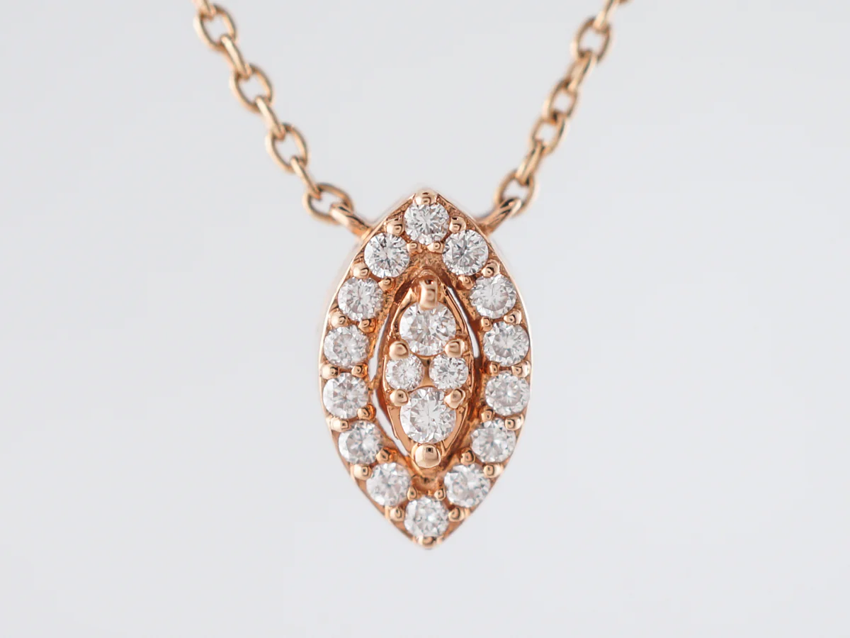 Necklace Modern .19 Round Brilliant Cut Diamond in 18k Rose Gold - Image 2
