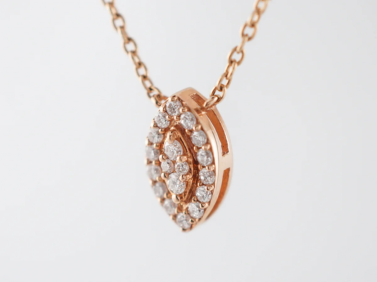 Necklace Modern .19 Round Brilliant Cut Diamond in 18k Rose Gold - Image 3