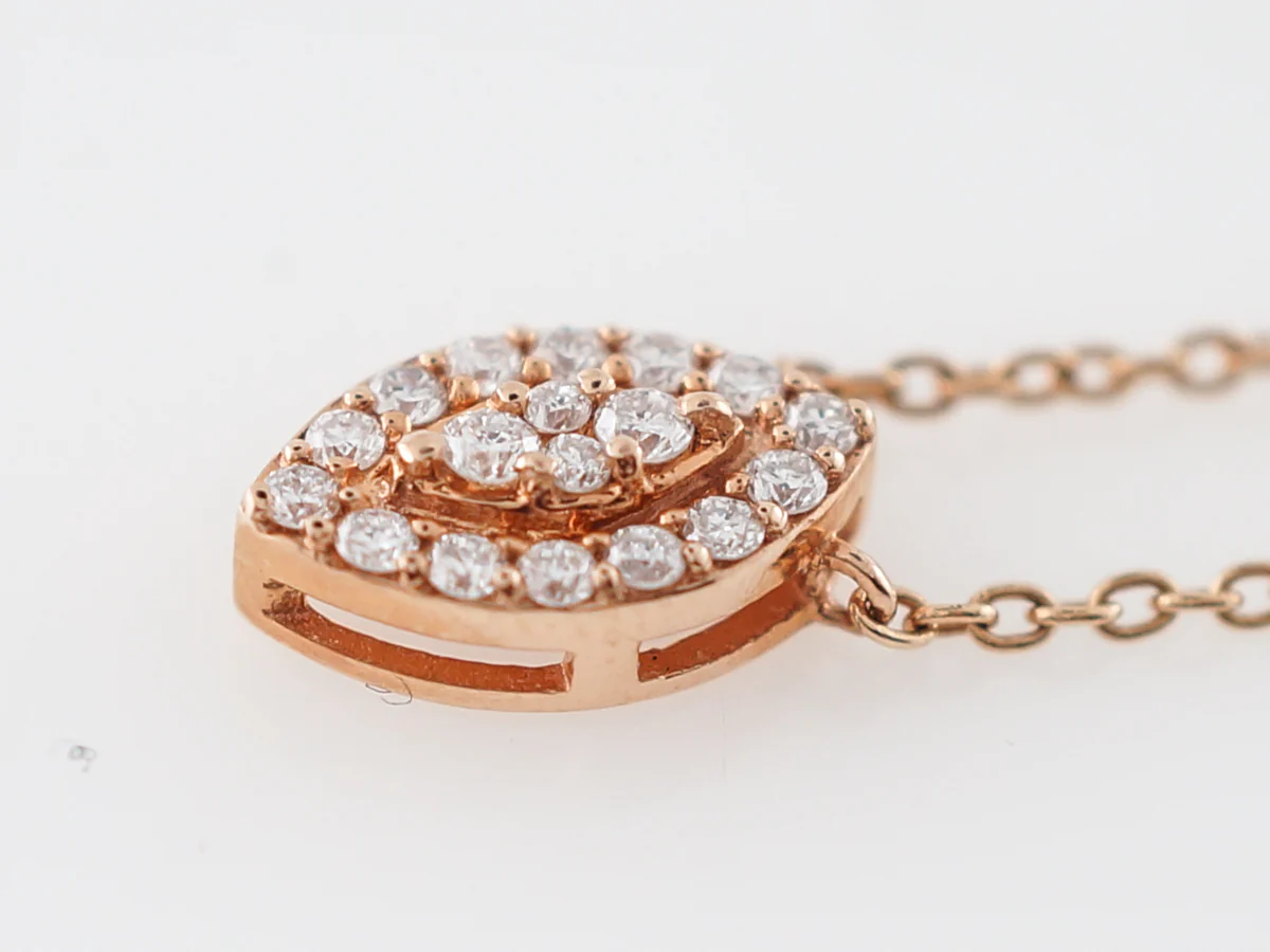Necklace Modern .19 Round Brilliant Cut Diamond in 18k Rose Gold - Image 4