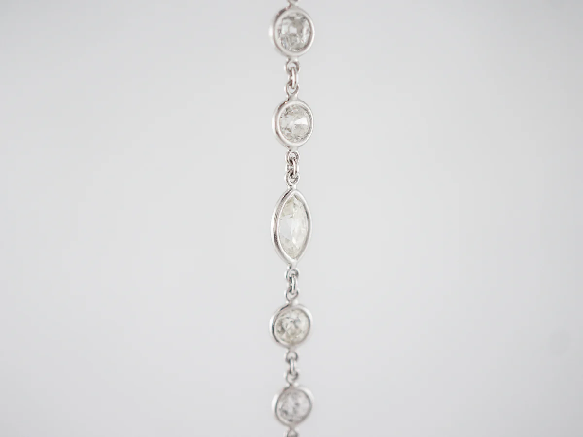 Necklace Modern 20.90 Round Brilliant Cut Diamonds in Platinum - Image 4