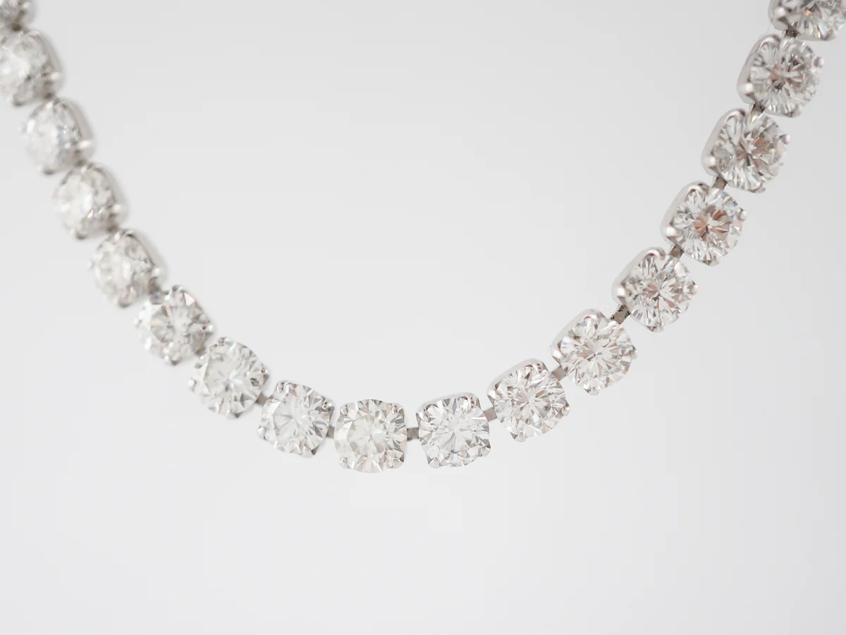 ***RTV 5/23 ***Necklace Modern 35.09 Round Brilliant Cut Diamonds in Platinum - Image 2