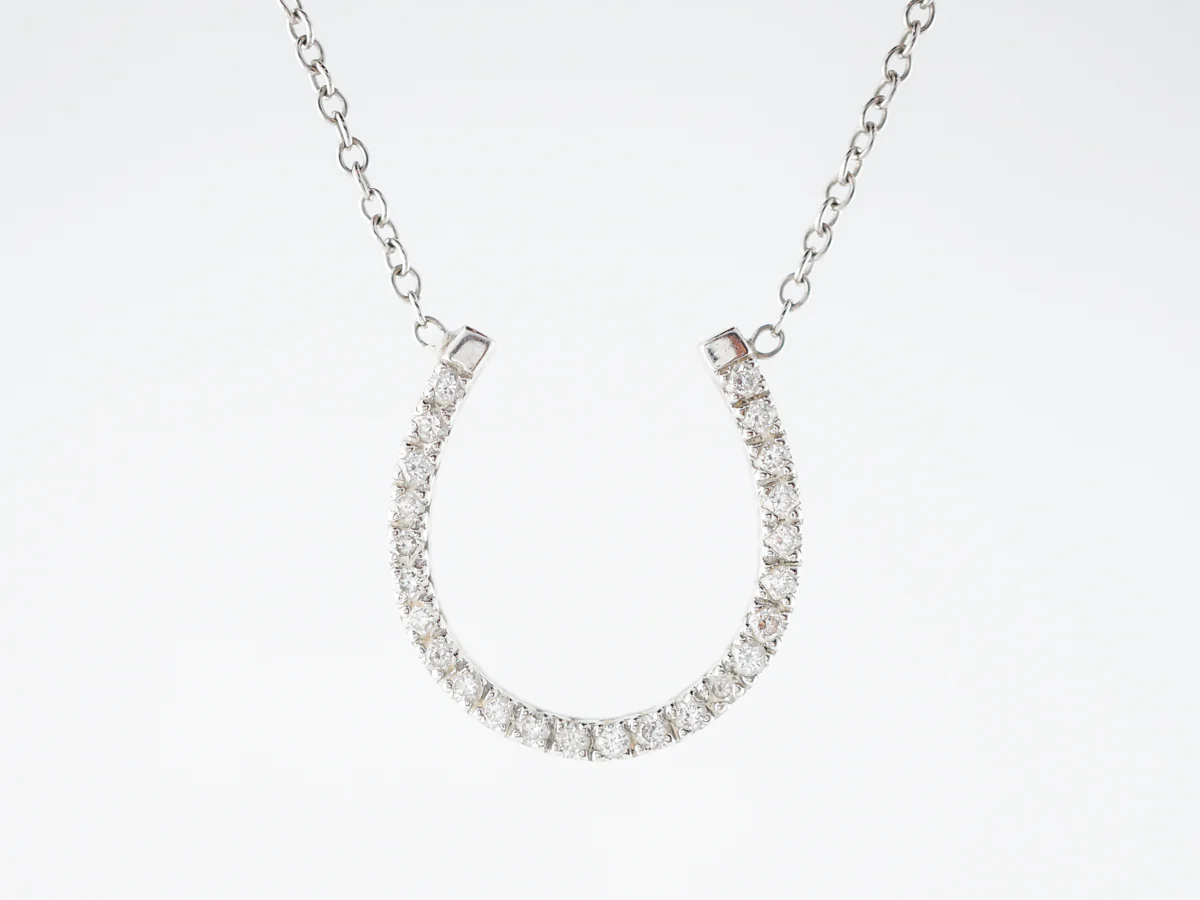 Necklace Modern .36 Round Brilliant Cut Diamonds in 14k White Gold - Image 2