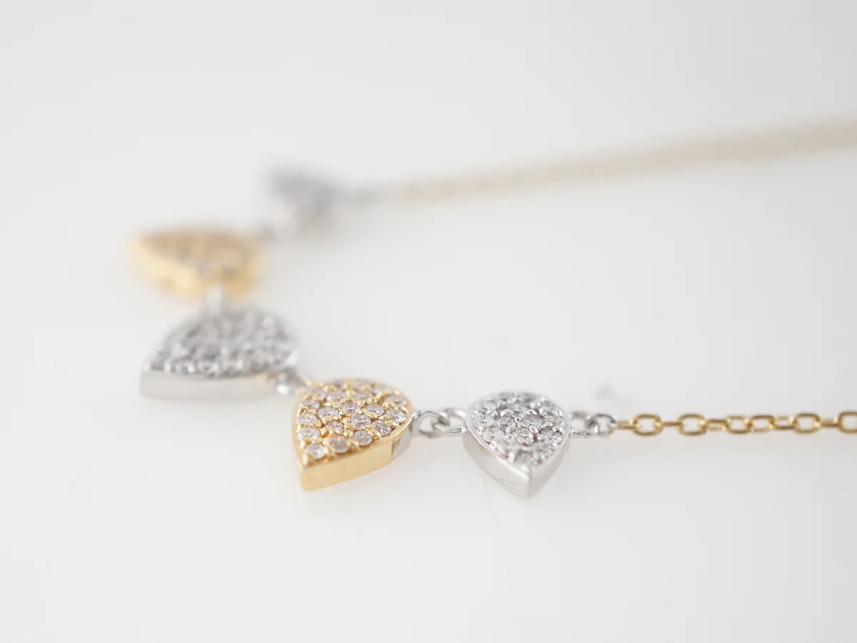 Necklace Modern .38 Round Brilliant Cut Diamonds in 14k Yellow & White Gold - Image 3